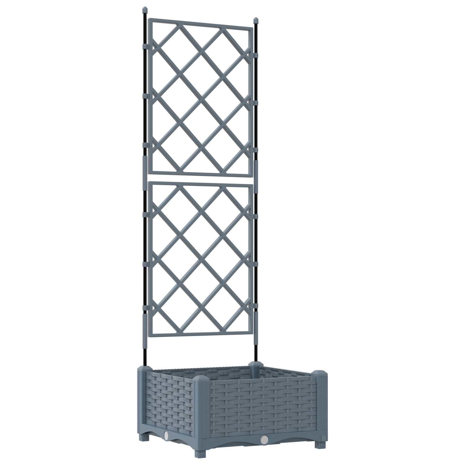 Garden Planter with Trellis Light Grey 40x40x125.5 cm - Image 2