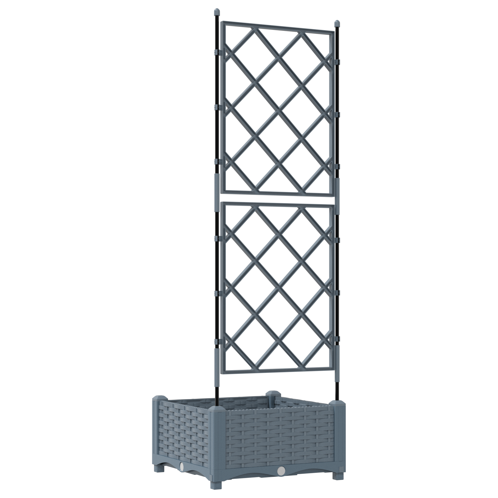 Garden Planter with Trellis Light Grey 40x40x125.5 cm - Image 7