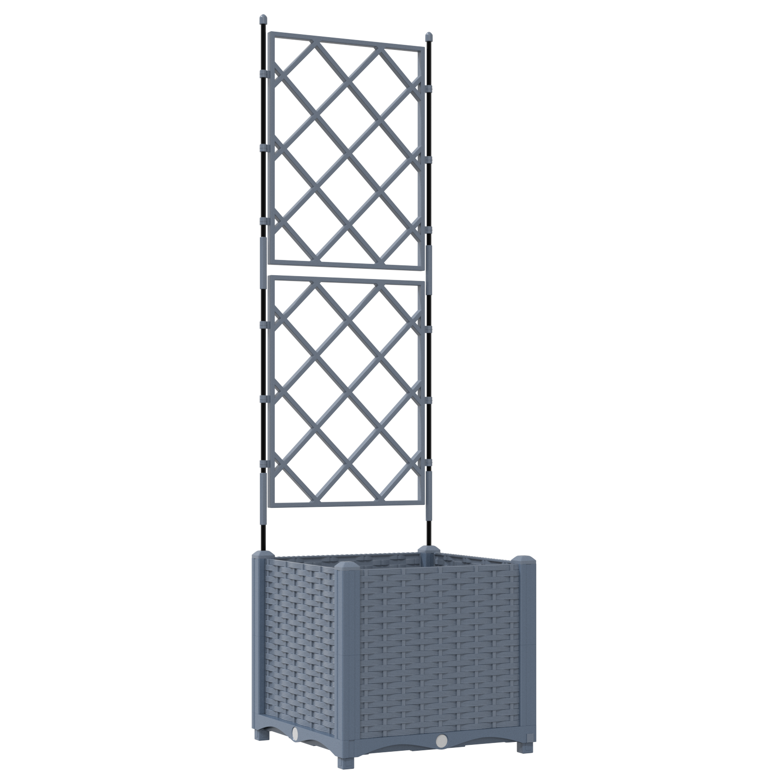 Garden Planter with Trellis Light Grey 40x40x143 cm - Image 2