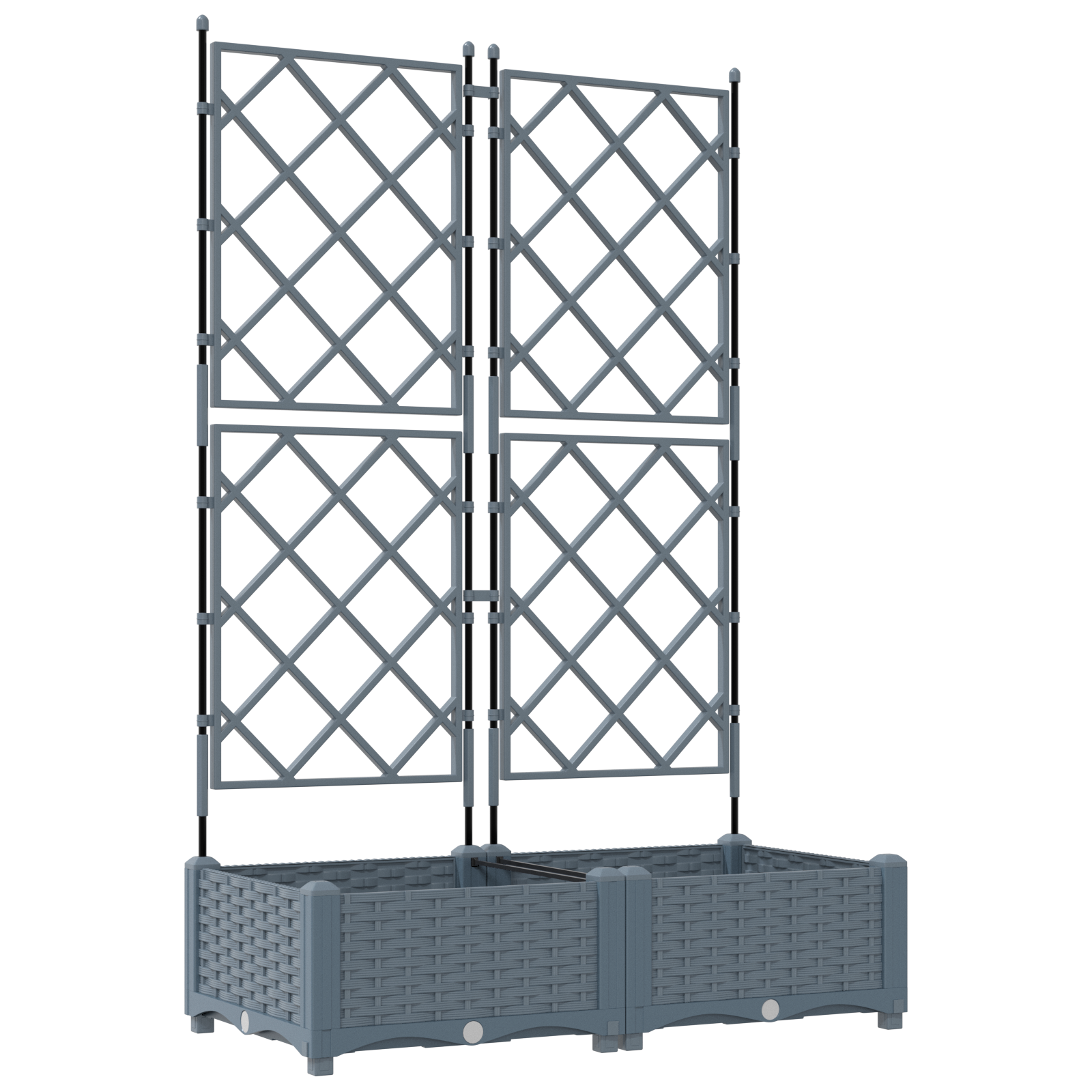 Garden Planter with Trellis 2 pcs Light Grey 80x40x125.5 cm - Image 2