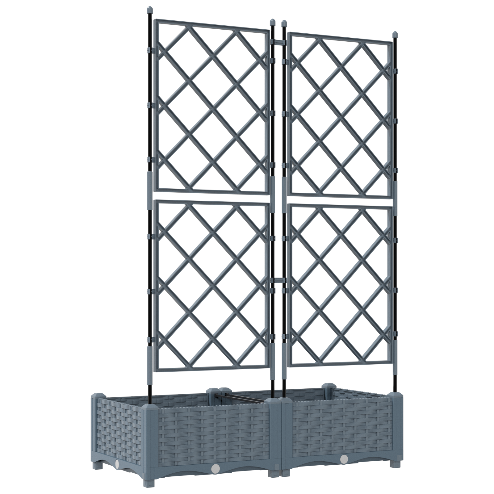Garden Planter with Trellis 2 pcs Light Grey 80x40x125.5 cm - Image 7