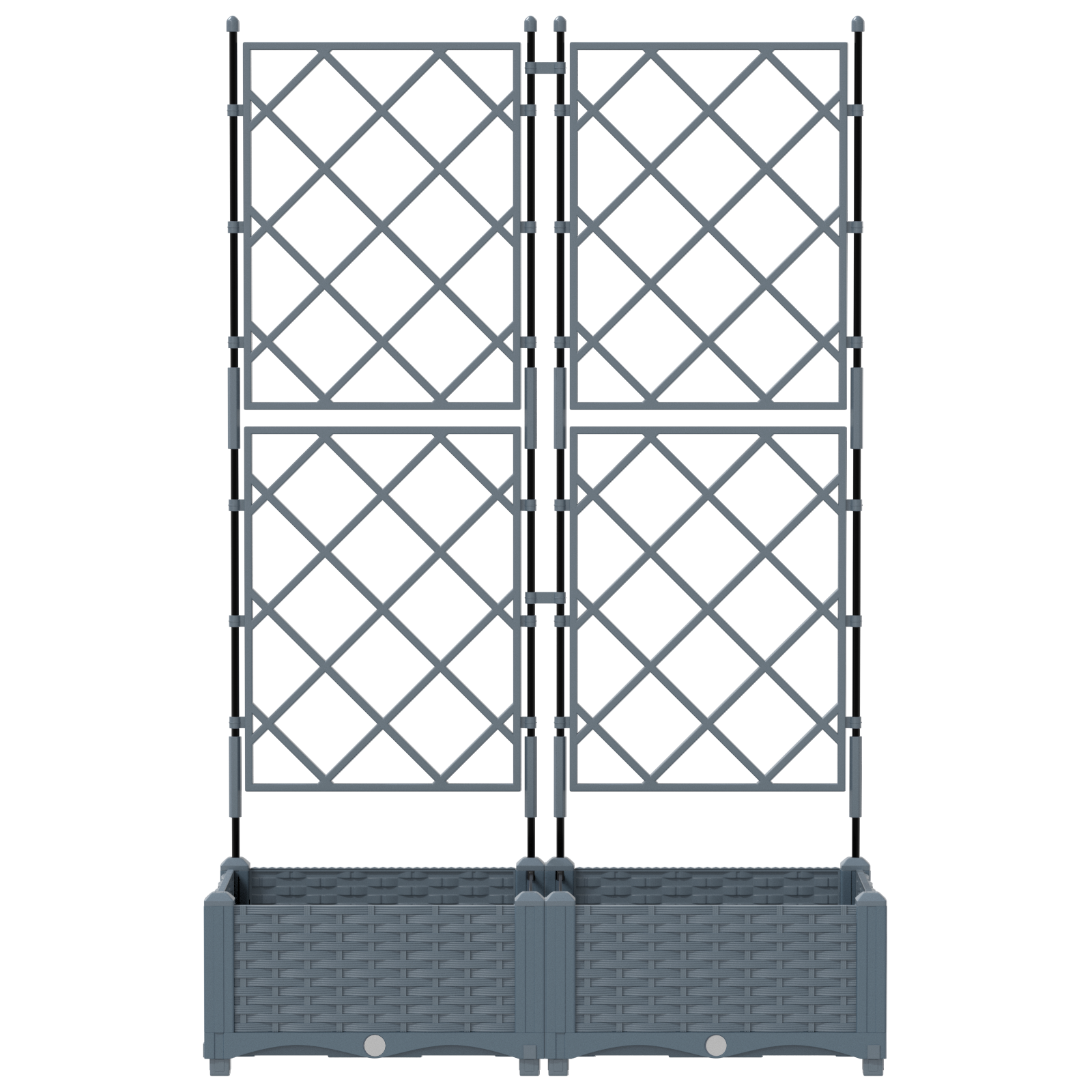 Garden Planter with Trellis 2 pcs Light Grey 80x40x125.5 cm - Image 5