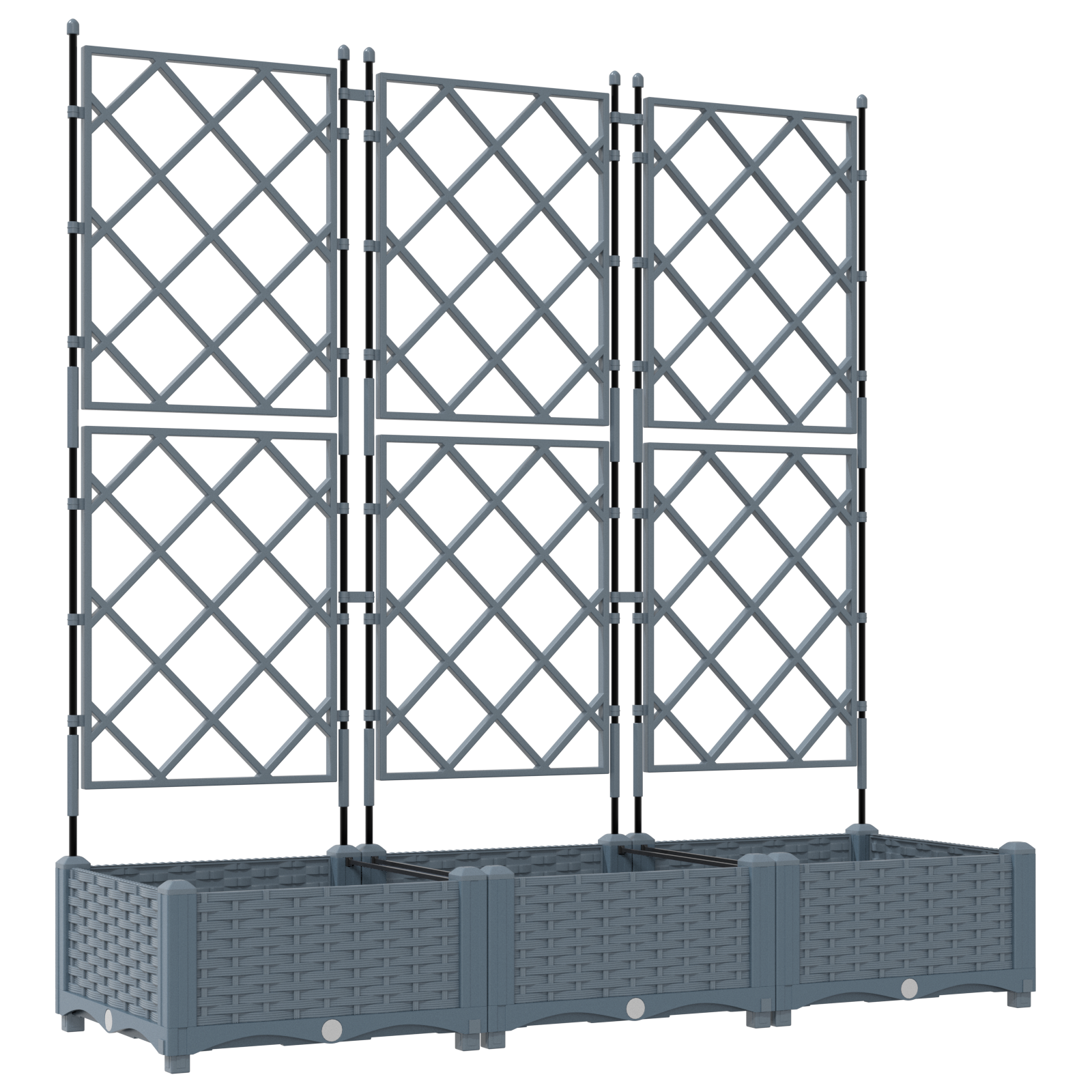 Garden Planter with Trellis 3 pcs Light Grey 120x40x125.5 cm - Image 2