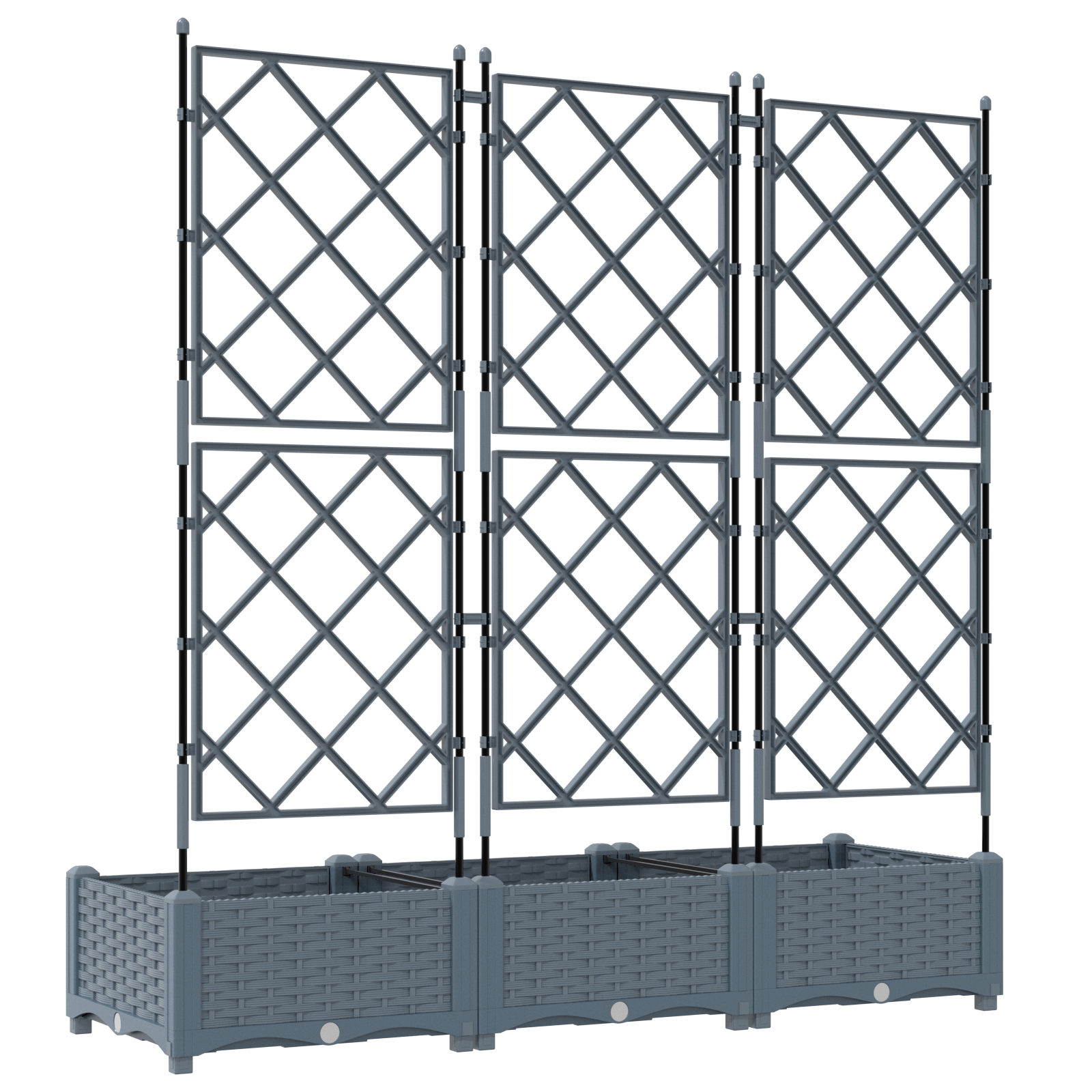 Garden Planter with Trellis 3 pcs Light Grey 120x40x125.5 cm - Image 7