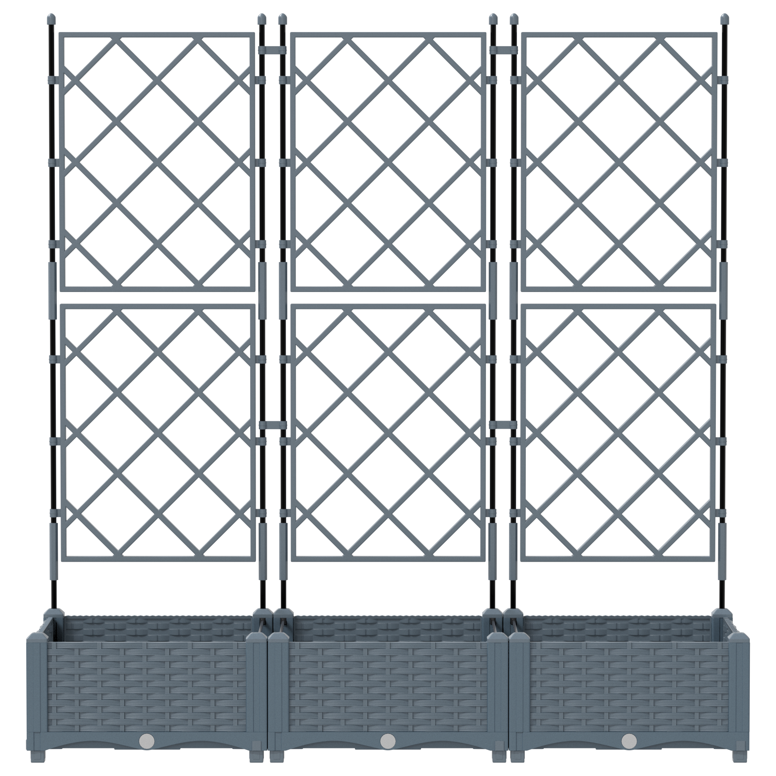 Garden Planter with Trellis 3 pcs Light Grey 120x40x125.5 cm - Image 5