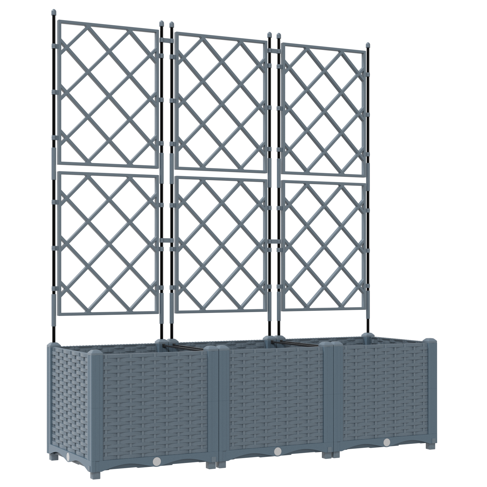 Garden Planter with Trellis 3 pcs Light Grey 120x40x143 cm - Image 2