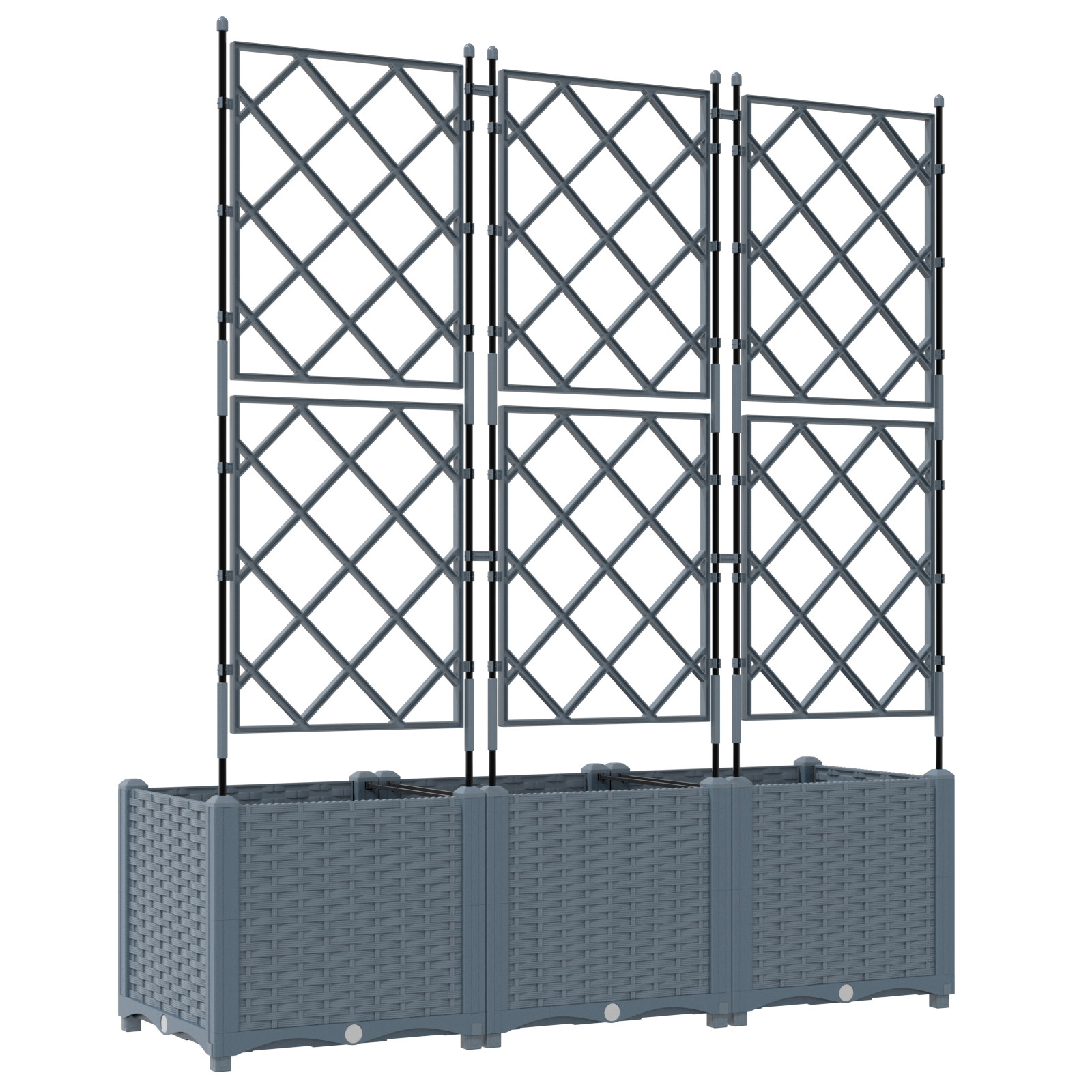 Garden Planter with Trellis 3 pcs Light Grey 120x40x143 cm - Image 7
