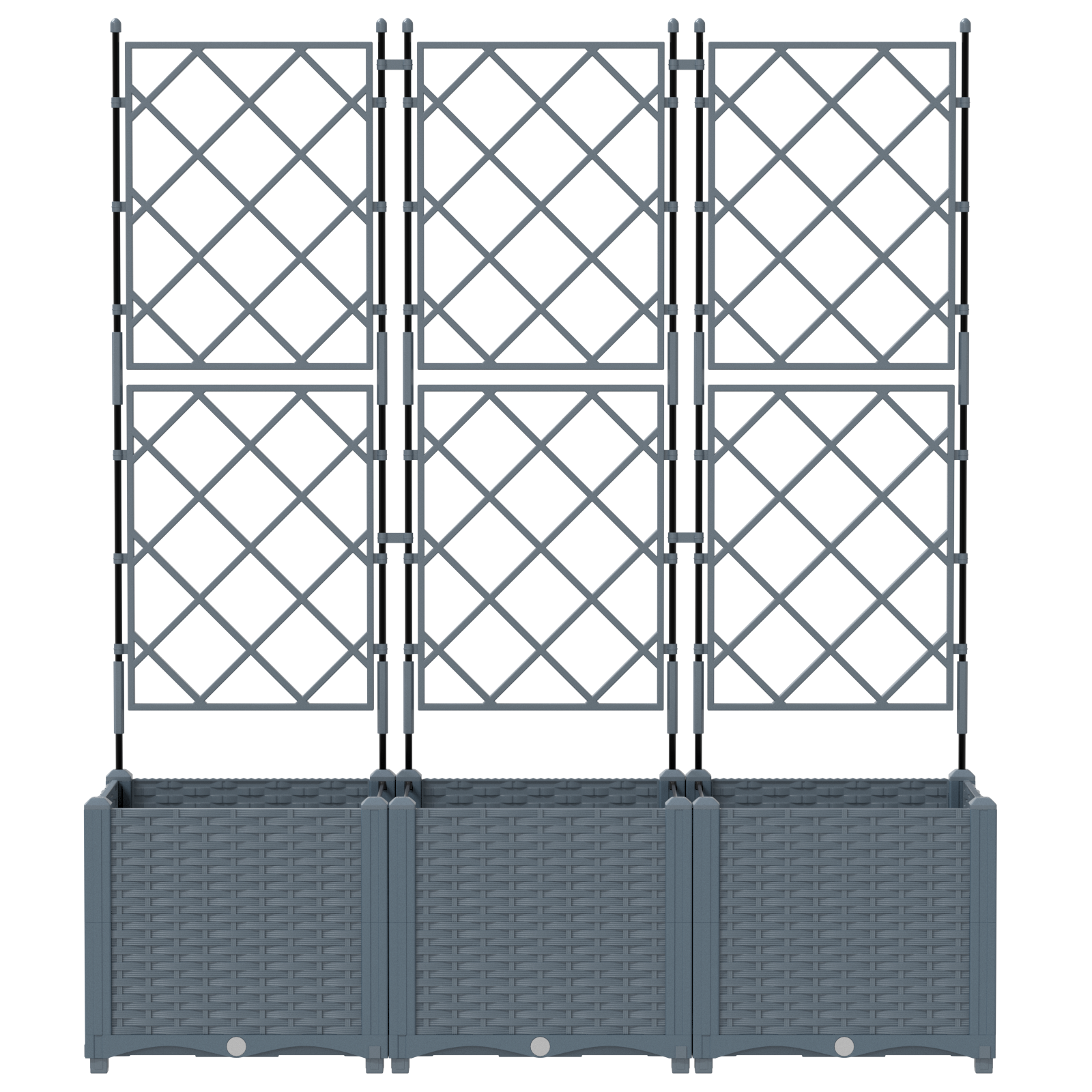 Garden Planter with Trellis 3 pcs Light Grey 120x40x143 cm - Image 5