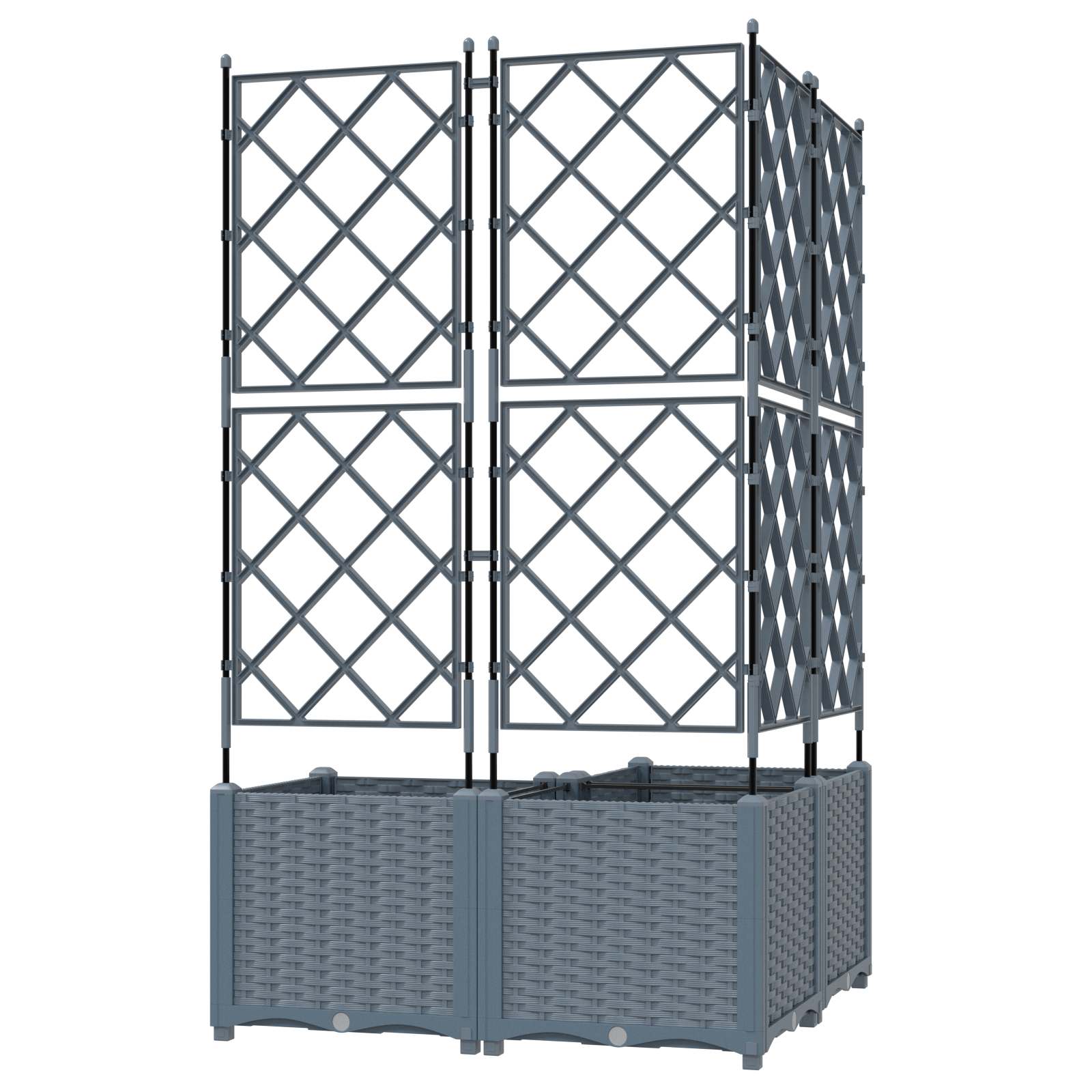 Garden Planter with Trellis 3 pcs Light Grey 80x80x143 cm - Image 5