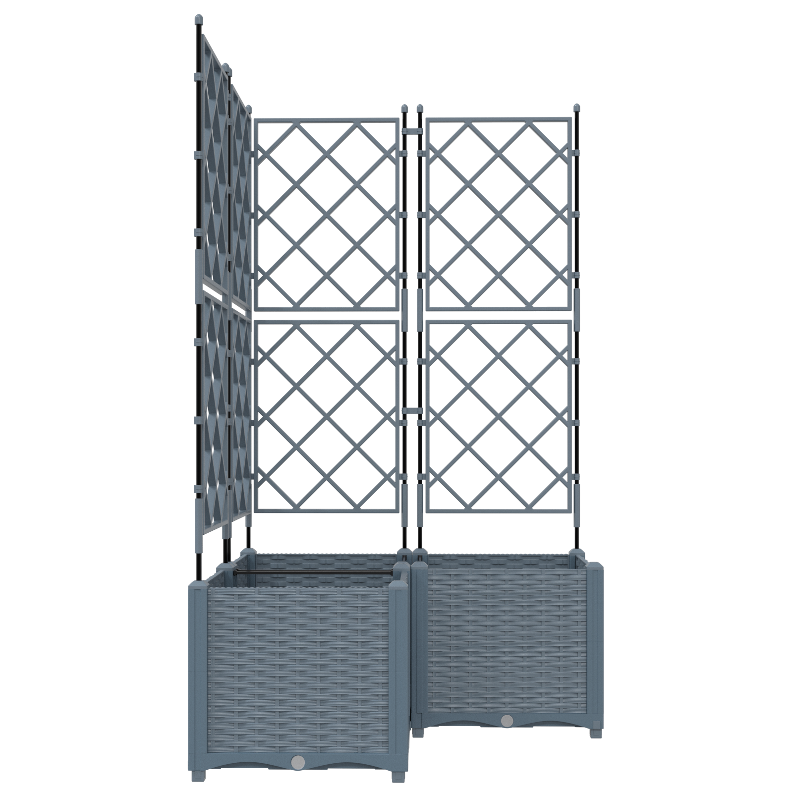 Garden Planter with Trellis 3 pcs Light Grey 80x80x143 cm - Image 4