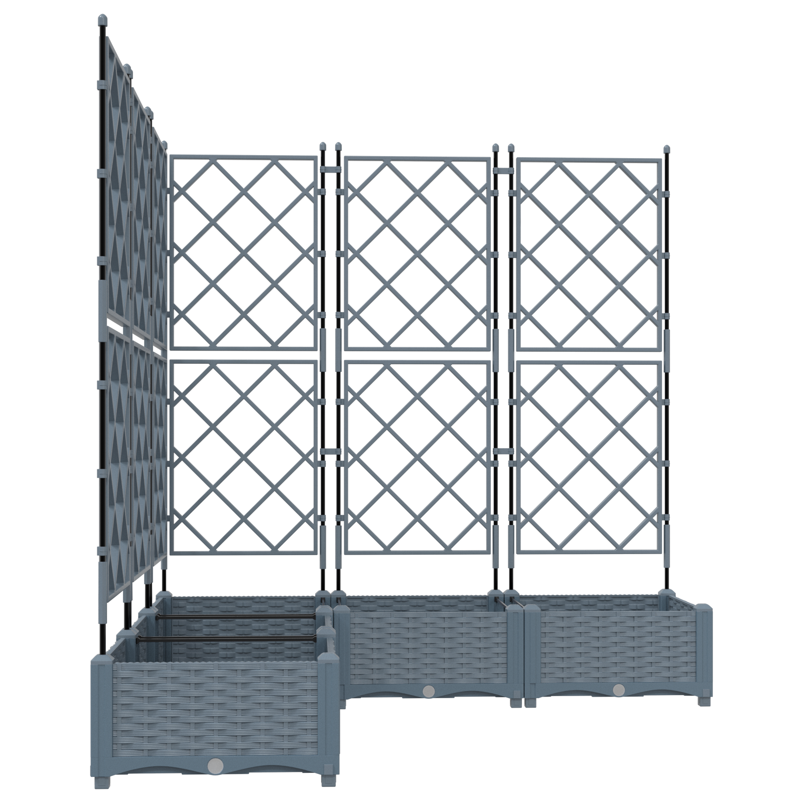 Garden Planter with Trellis 5 pcs Light Grey 120x120x125.5 cm - Image 5