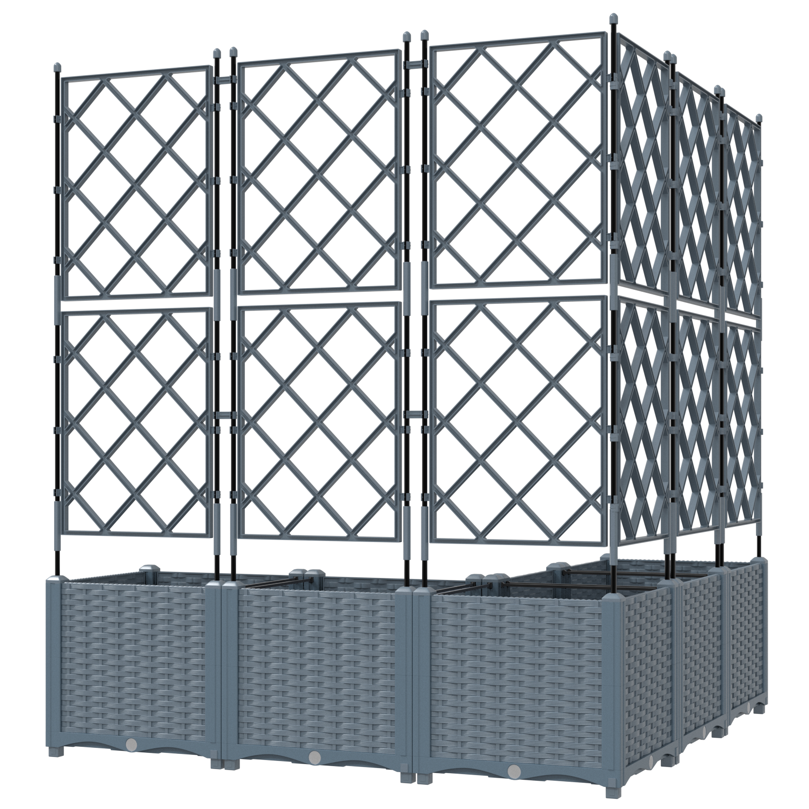 Garden Planter with Trellis 5 pcs Light Grey 120x120x143 cm - Image 6