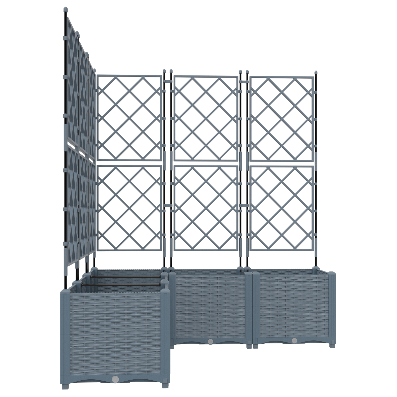 Garden Planter with Trellis 5 pcs Light Grey 120x120x143 cm - Image 5
