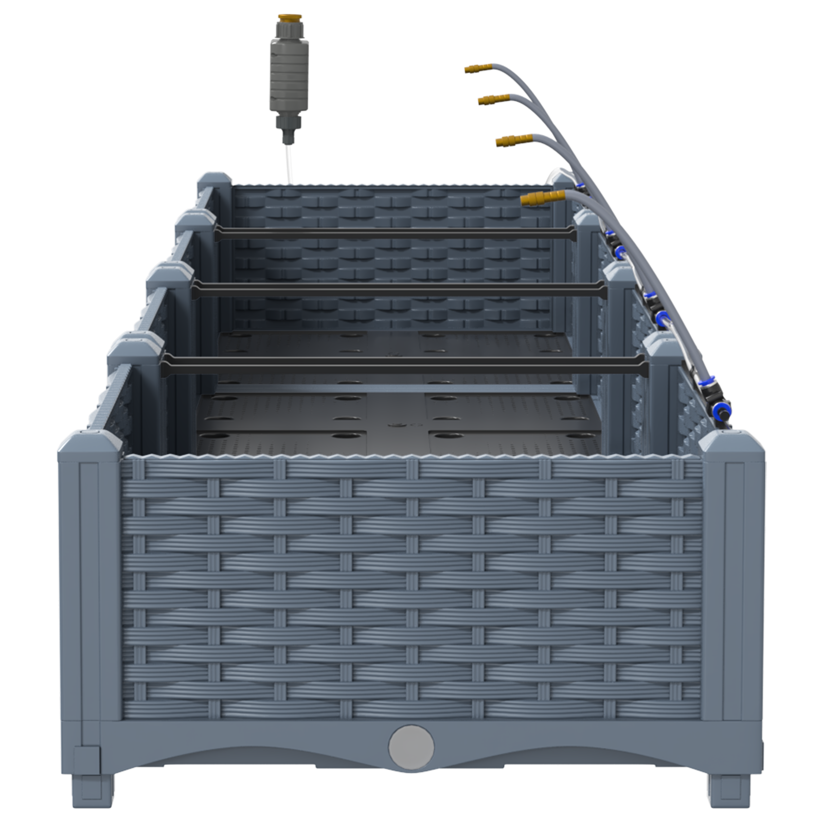 Garden Planters with Water Irrigation System 4 pcs Light Grey - Image 6