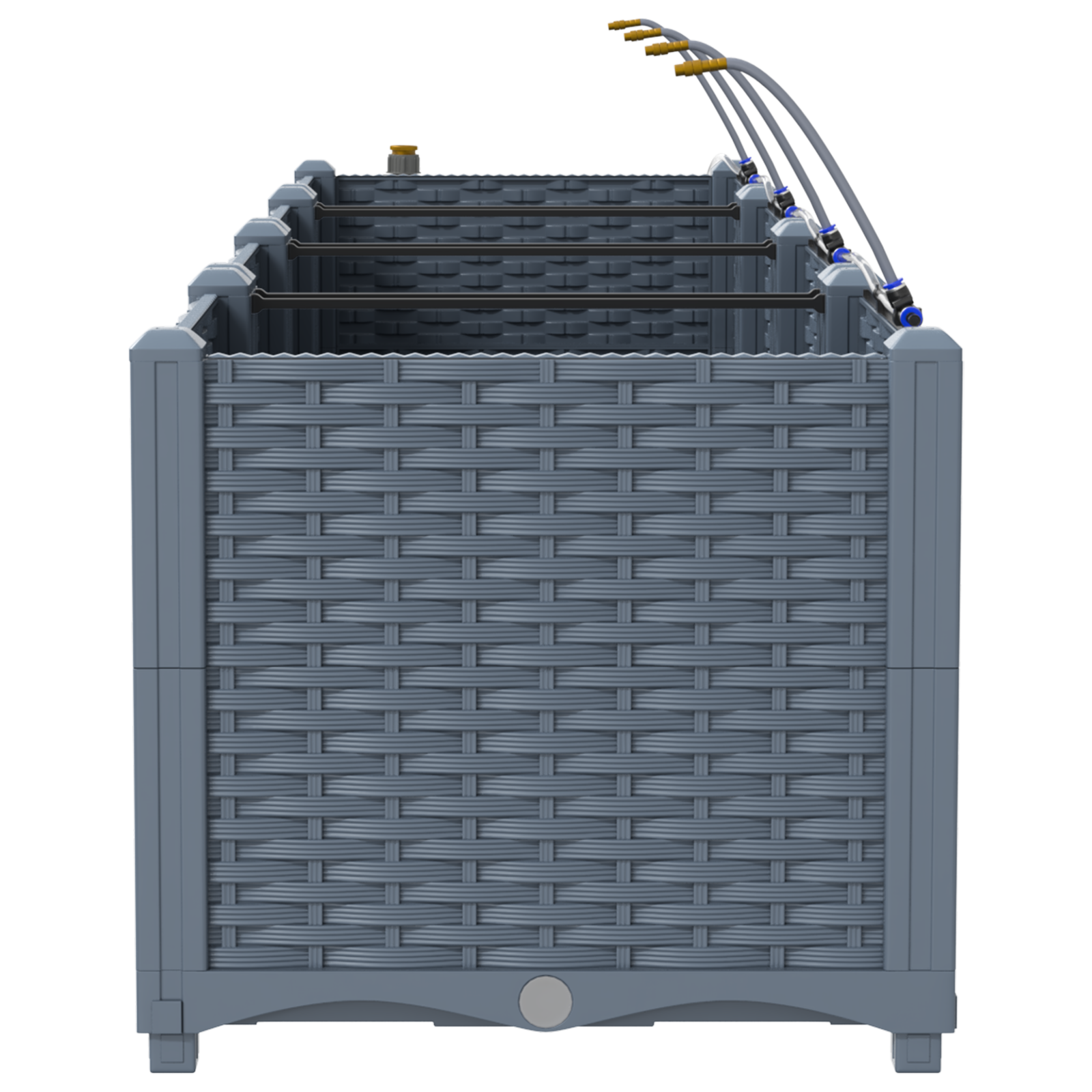 Garden Planters with Water Irrigation System 3 pcs Light Grey - Image 6