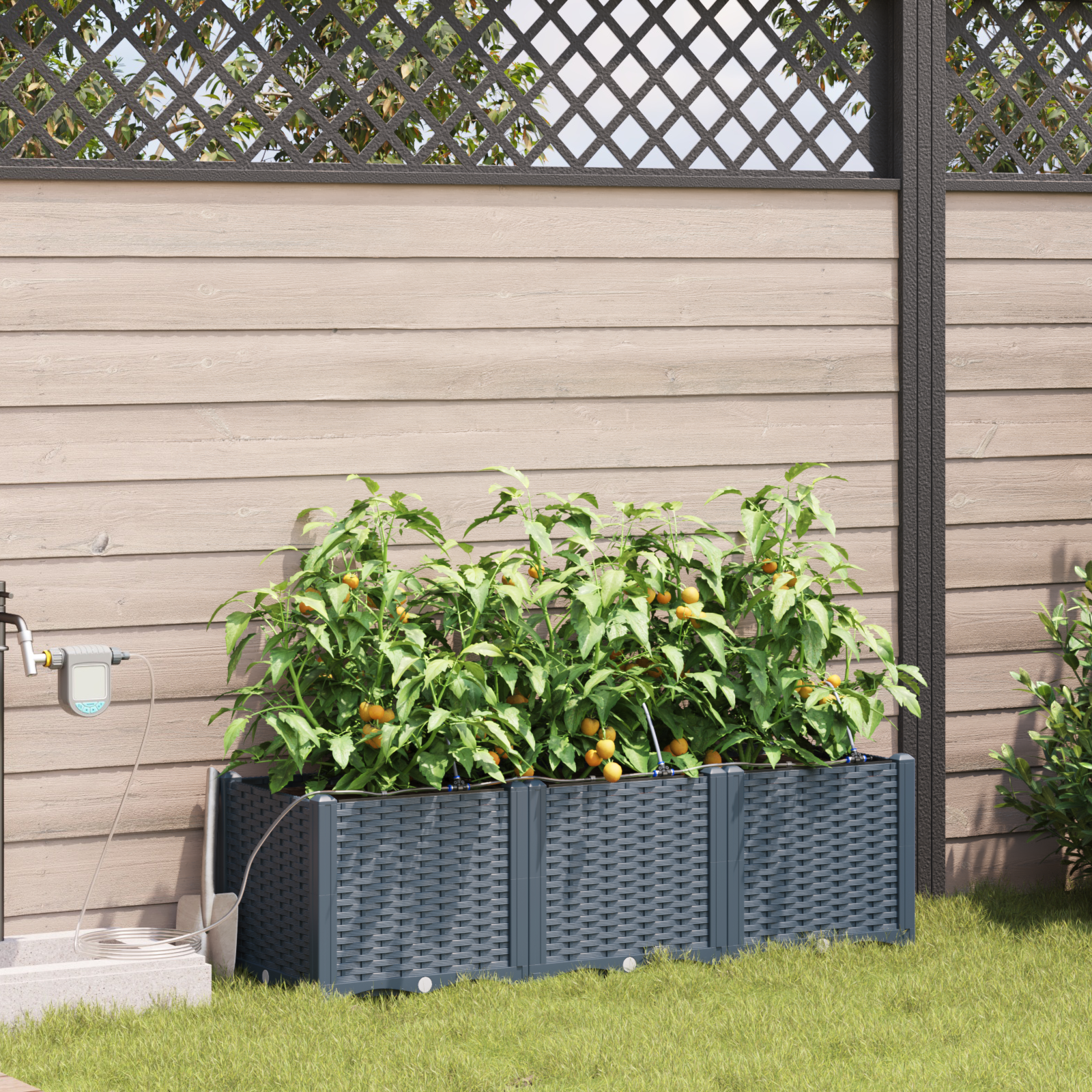 Tuinplanten met Water Irrigatiesysteem 3 stuks Lichtgrijs