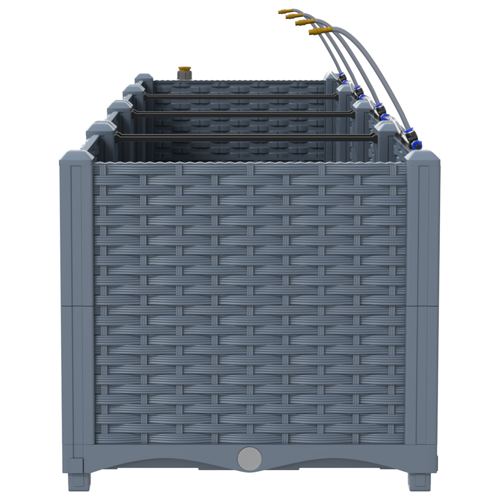 Garden Planters with Water Irrigation System 4 pcs Light Grey - Image 6