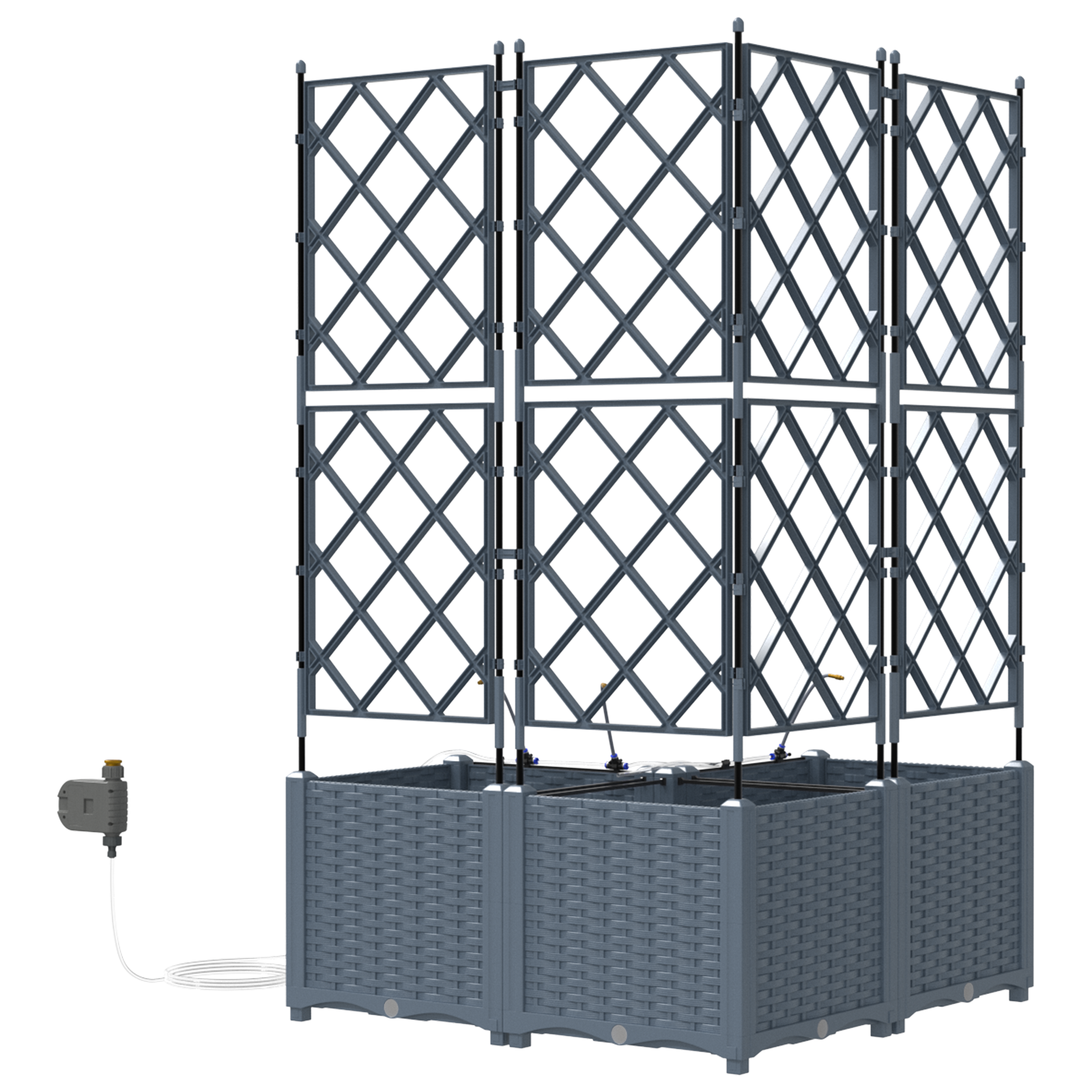 Garden Planters with Water Irrigation System 3 pcs Light Grey - Image 6