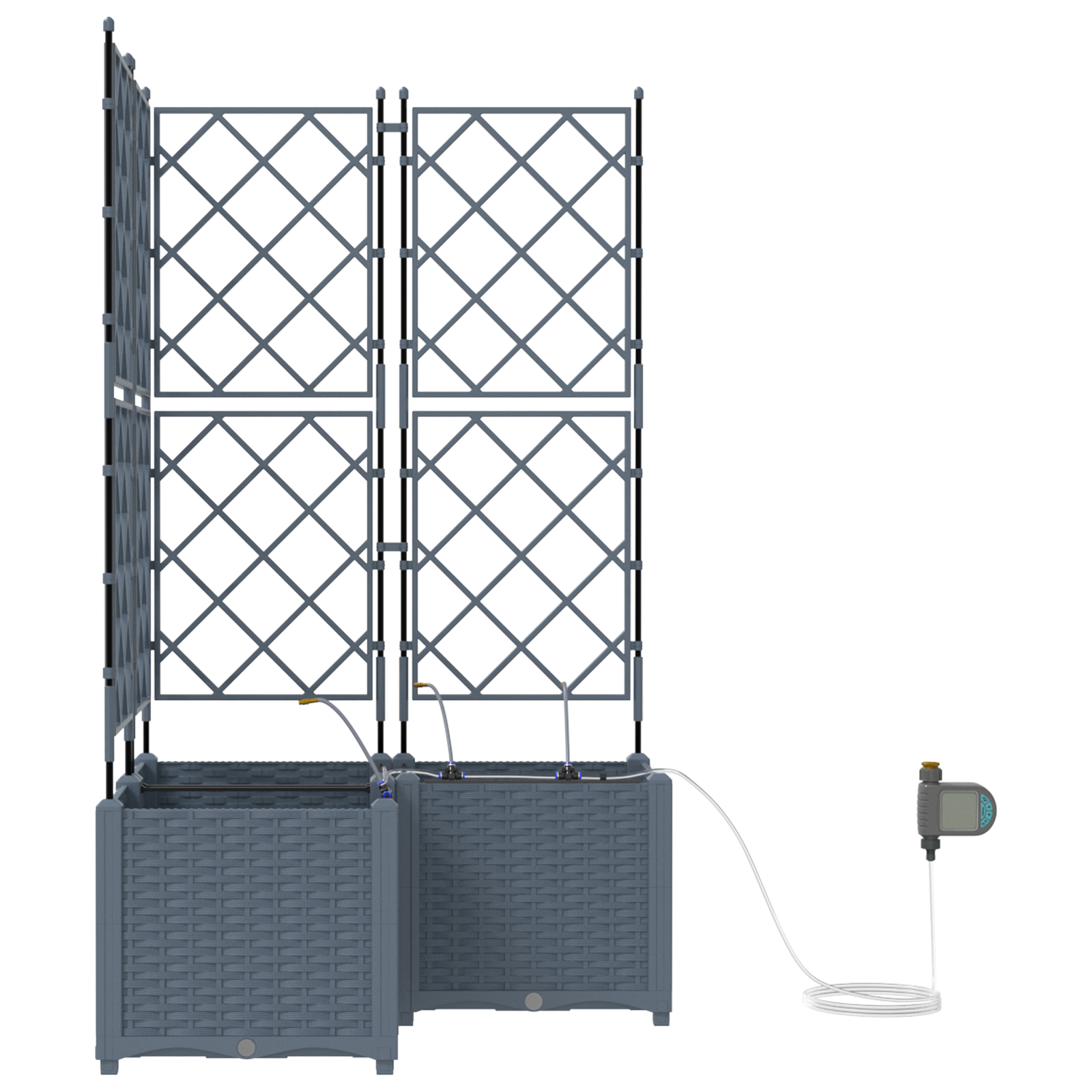 Garden Planters with Water Irrigation System 3 pcs Light Grey - Image 5