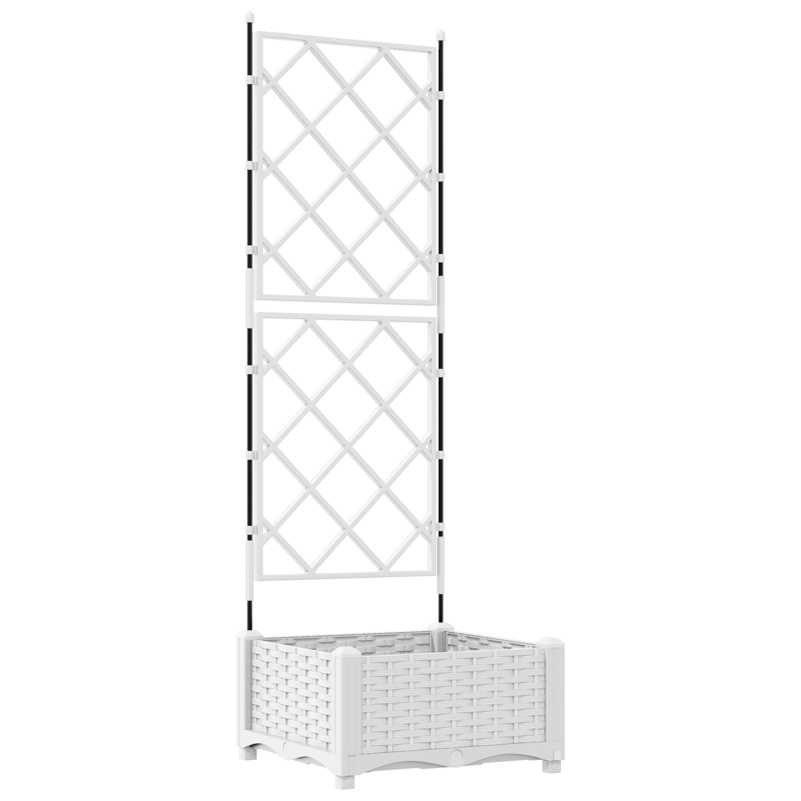 Garden Planter with Trellis White 40x40x125.5 cm - Image 2