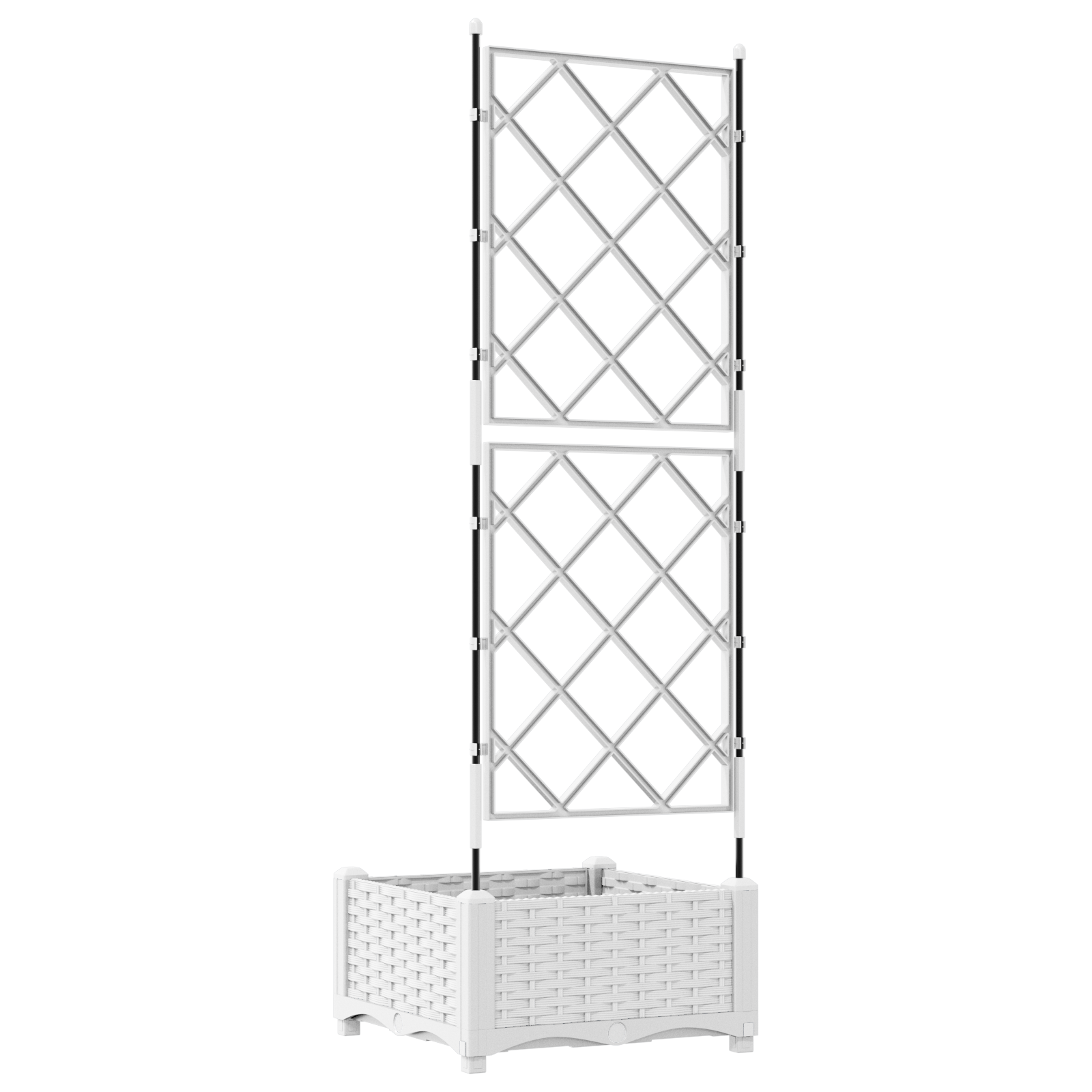 Garden Planter with Trellis White 40x40x125.5 cm - Image 7