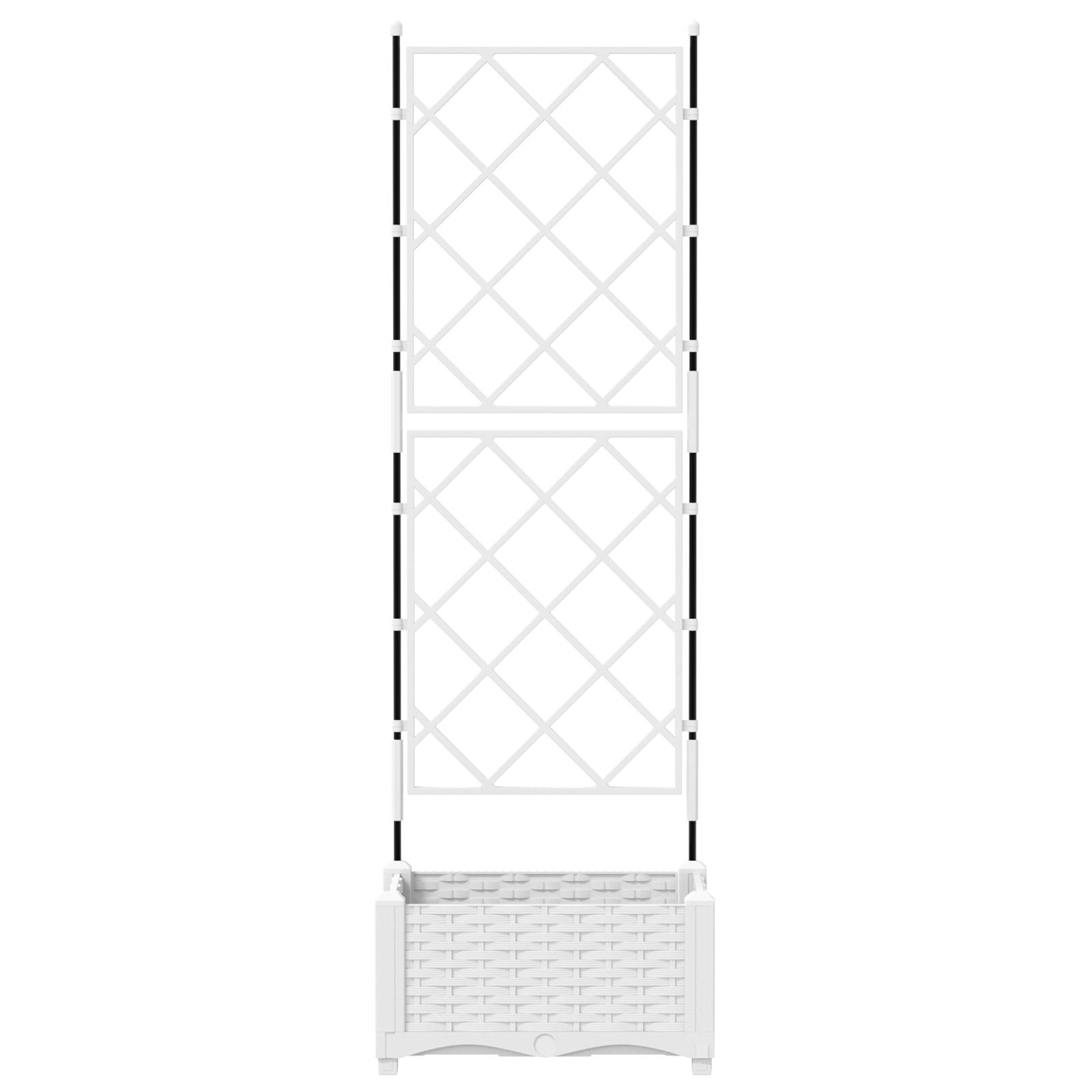 Garden Planter with Trellis White 40x40x125.5 cm - Image 5