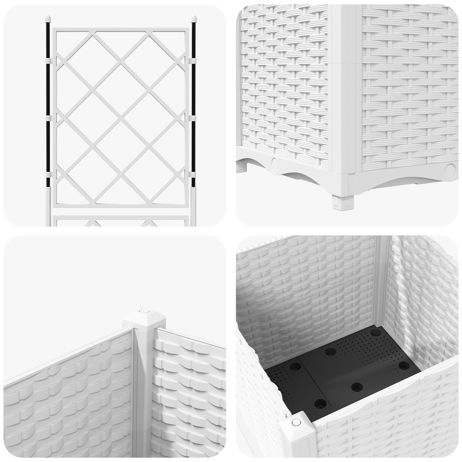 Garden Planter with Trellis White 40x40x143 cm - Image 8