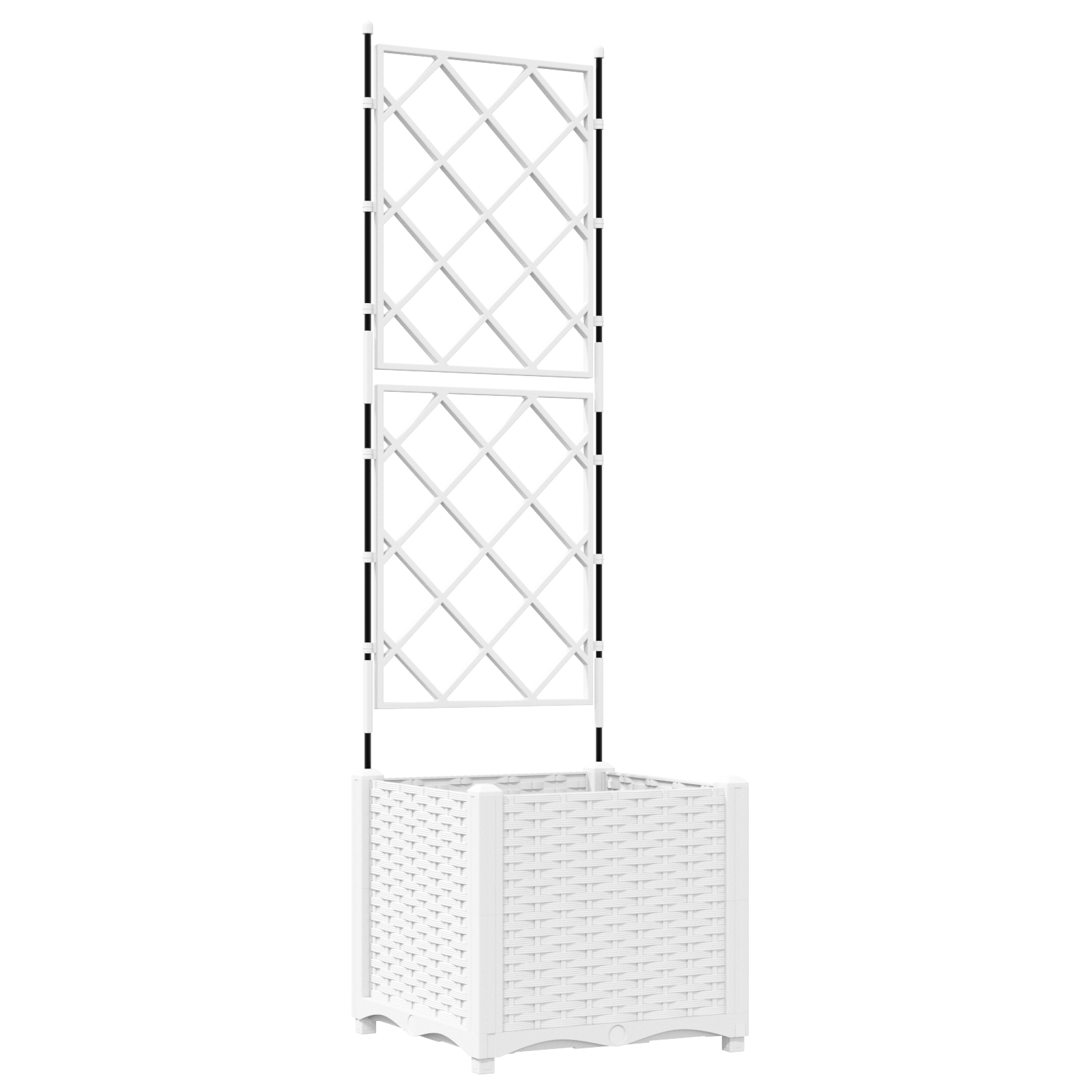 Garden Planter with Trellis White 40x40x143 cm - Image 2