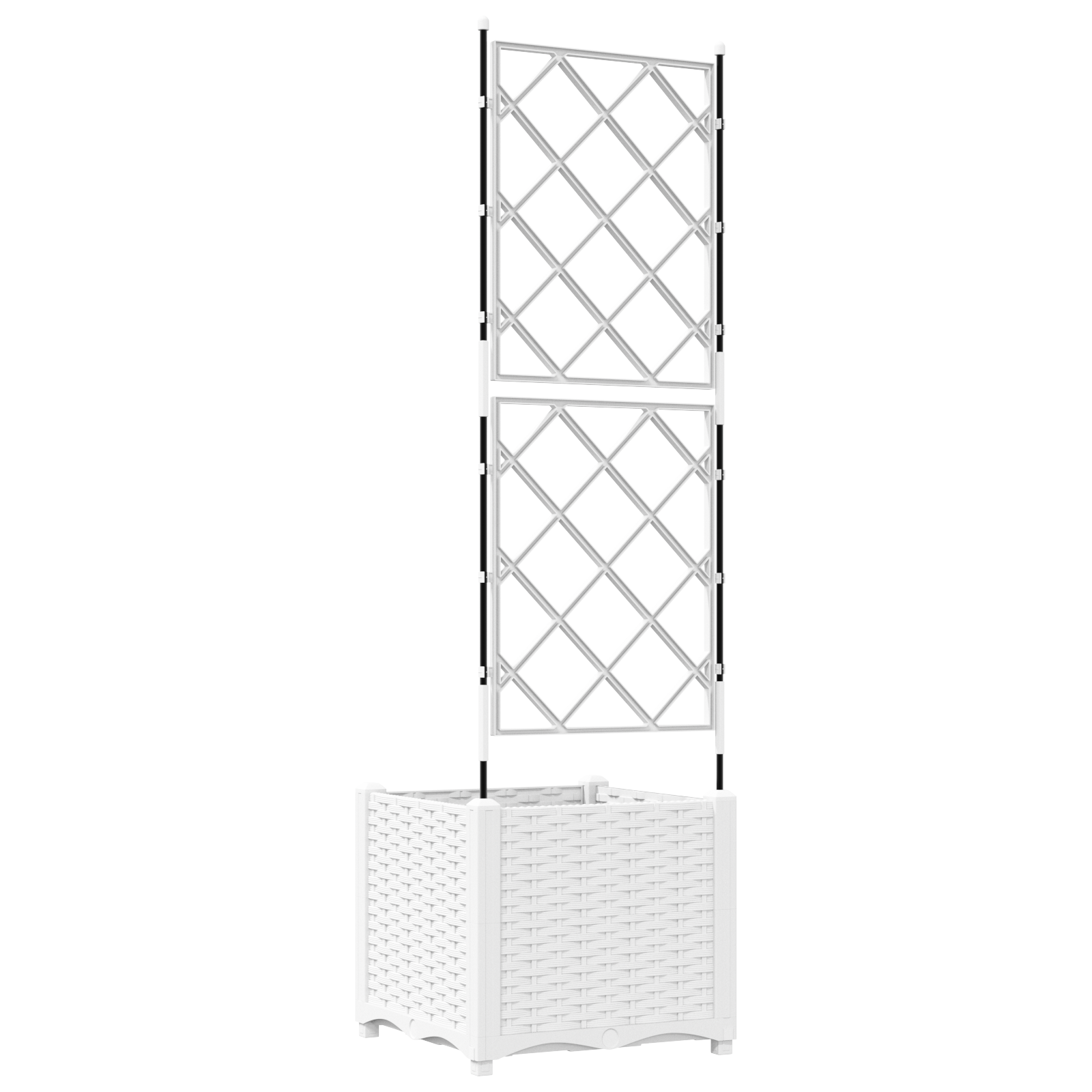 Garden Planter with Trellis White 40x40x143 cm - Image 7