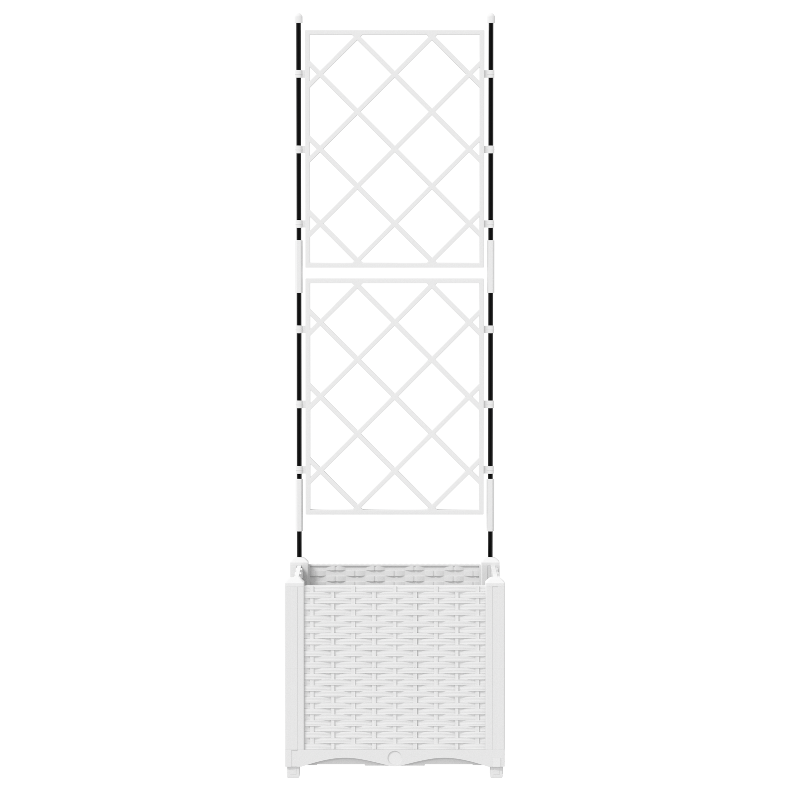 Garden Planter with Trellis White 40x40x143 cm - Image 5