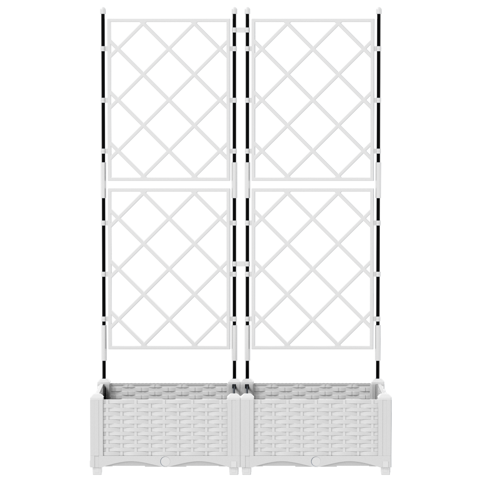 Garden Planter with Trellis 2 pcs White 80x40x125.5 cm - Image 4