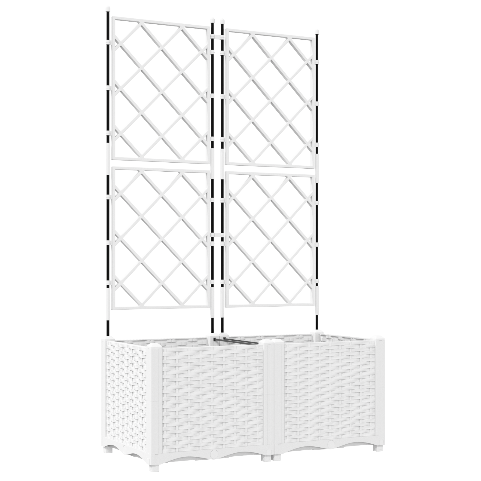 Garden Planter with Trellis 2 pcs White 80x40x143 cm - Image 2