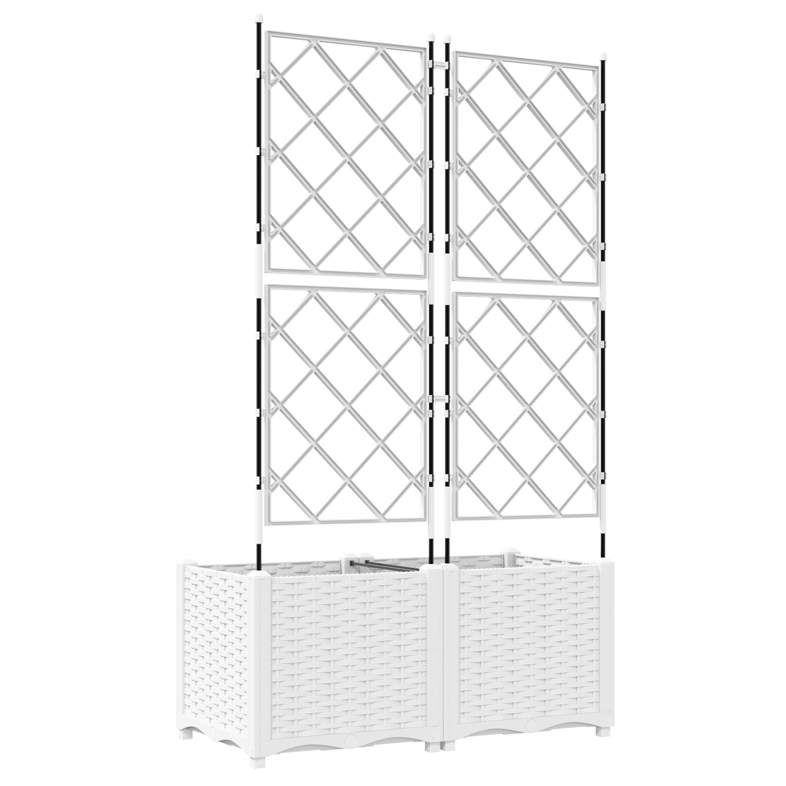 Garden Planter with Trellis 2 pcs White 80x40x143 cm - Image 7
