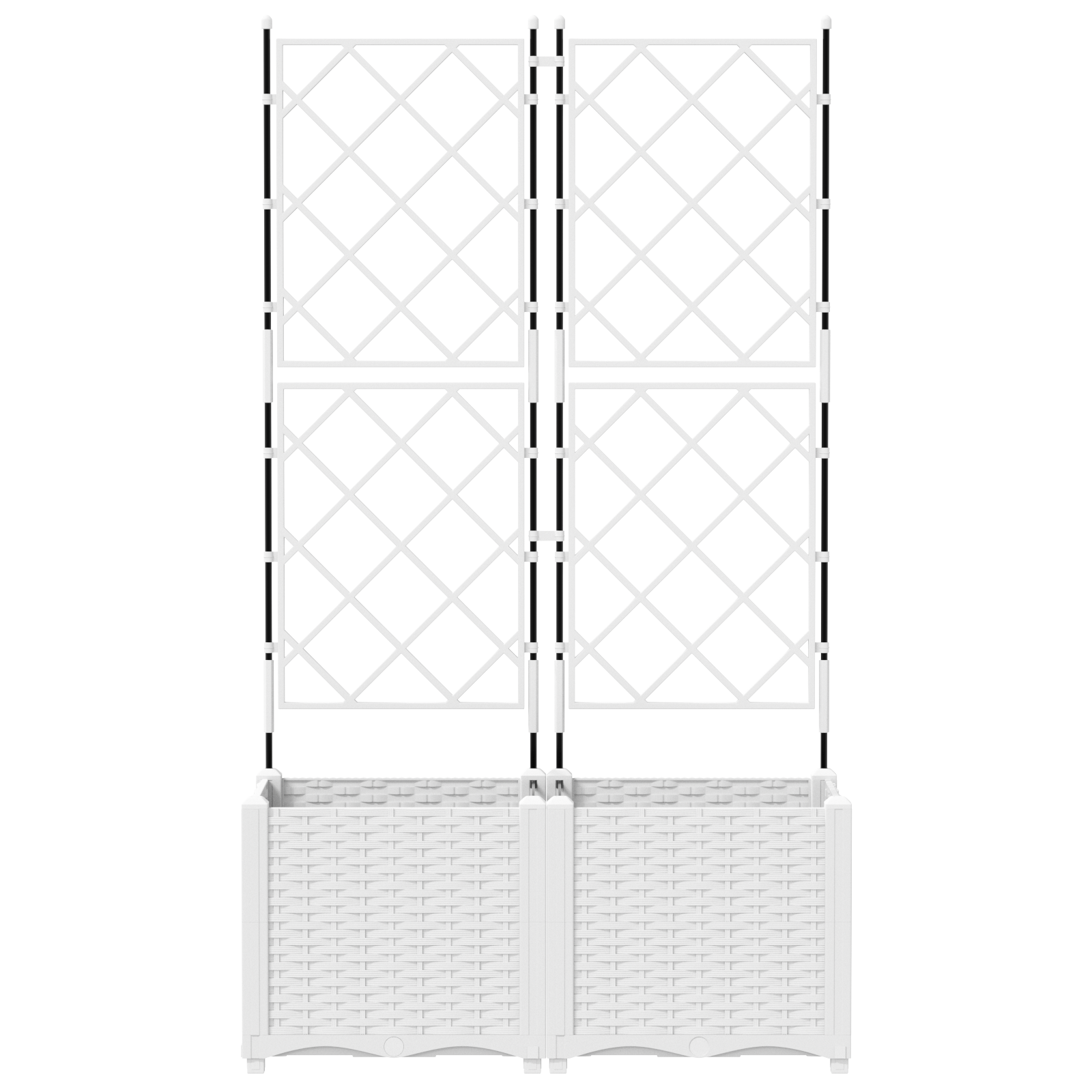 Garden Planter with Trellis 2 pcs White 80x40x143 cm - Image 5