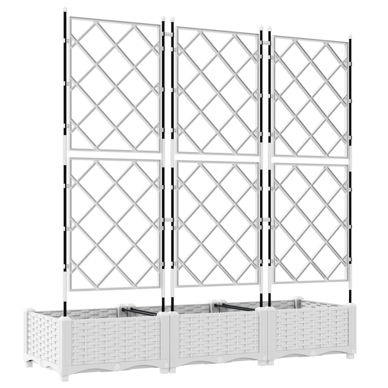 Garden Planter with Trellis 3 pcs White 120x40x125.5 cm - Image 6