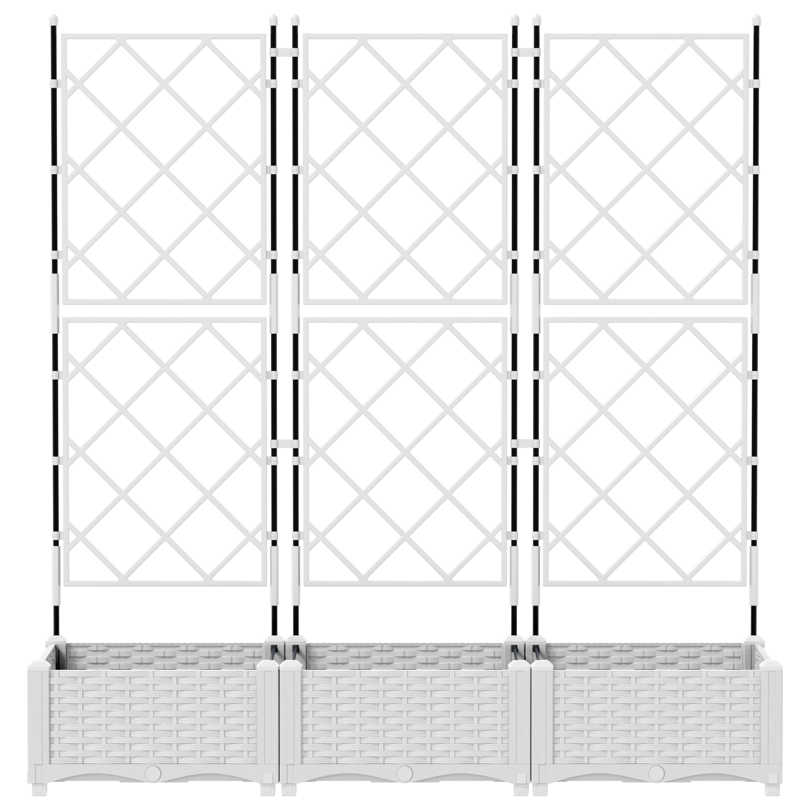 Garden Planter with Trellis 3 pcs White 120x40x125.5 cm - Image 4