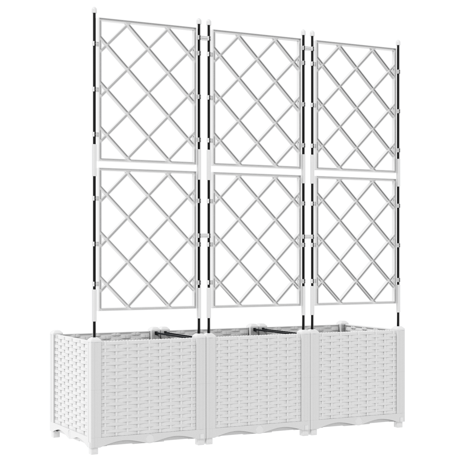 Garden Planter with Trellis 3 pcs White 120x40x143 cm - Image 7