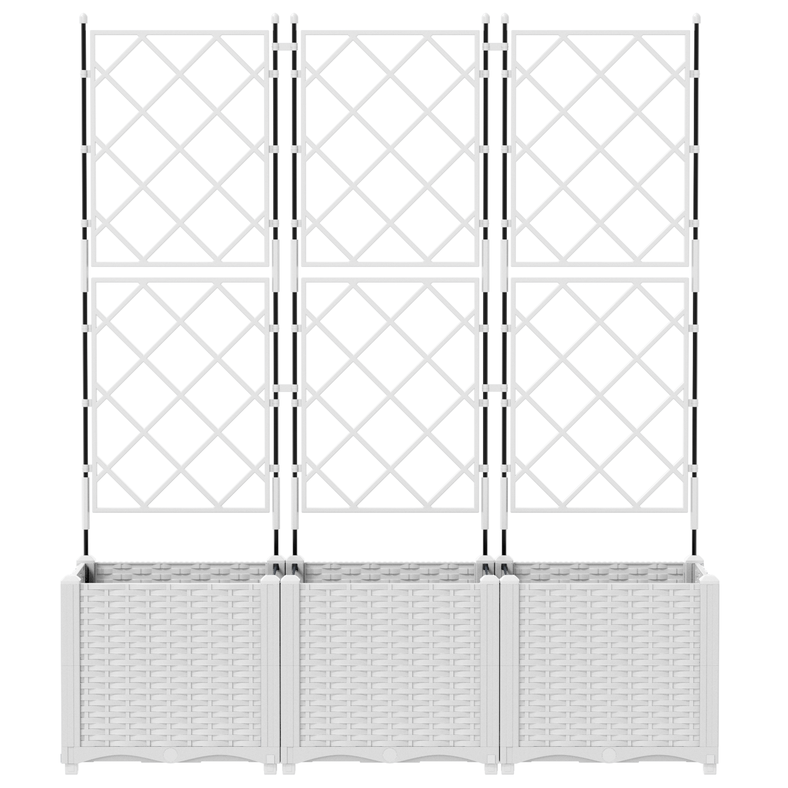 Garden Planter with Trellis 3 pcs White 120x40x143 cm - Image 5