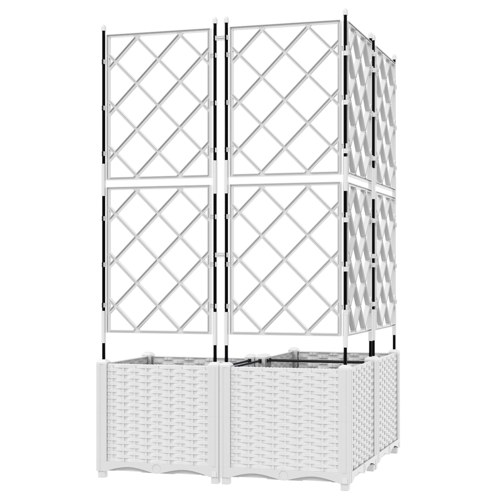 Garden Planter with Trellis 3 pcs White 80x80x143 cm - Image 5