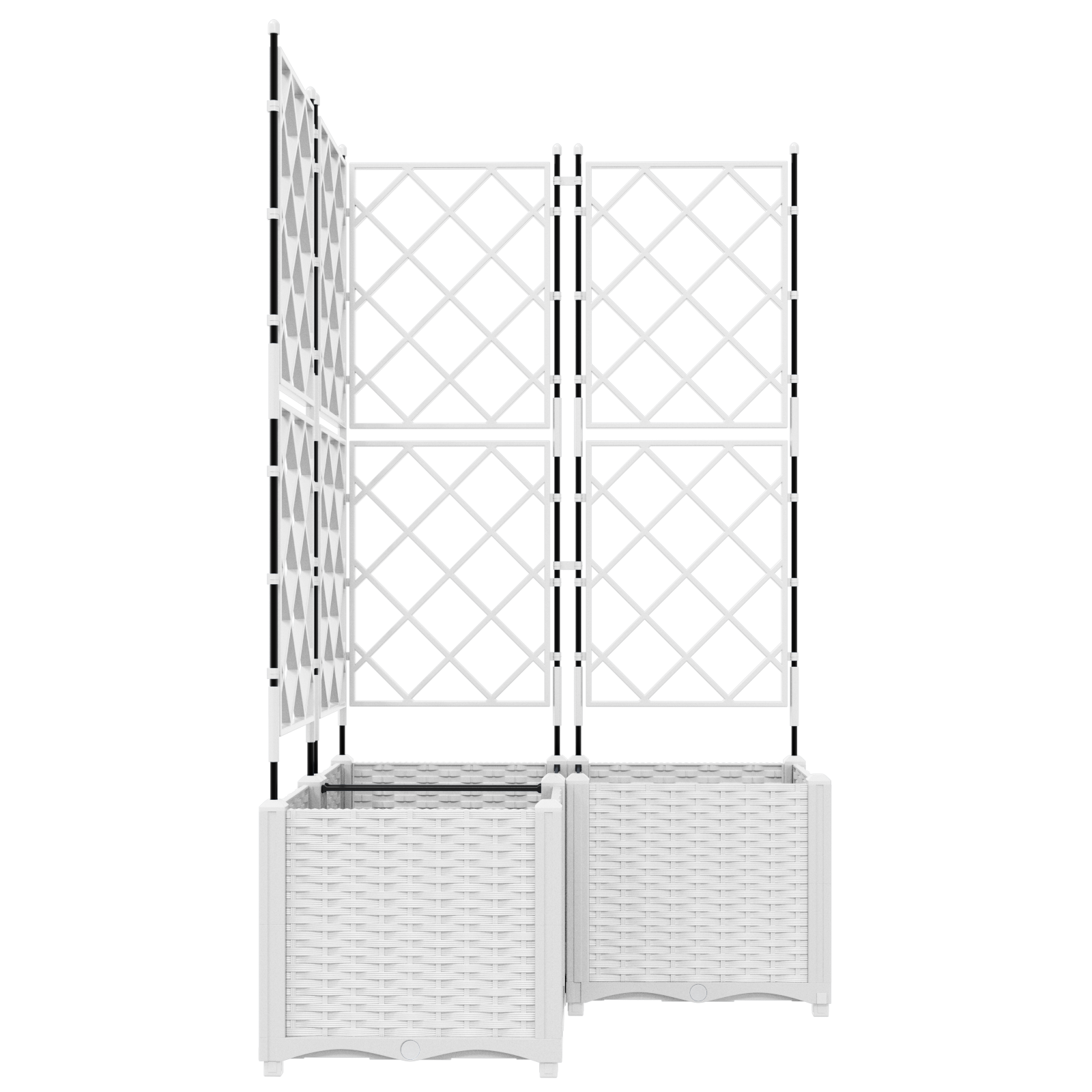 Garden Planter with Trellis 3 pcs White 80x80x143 cm - Image 4
