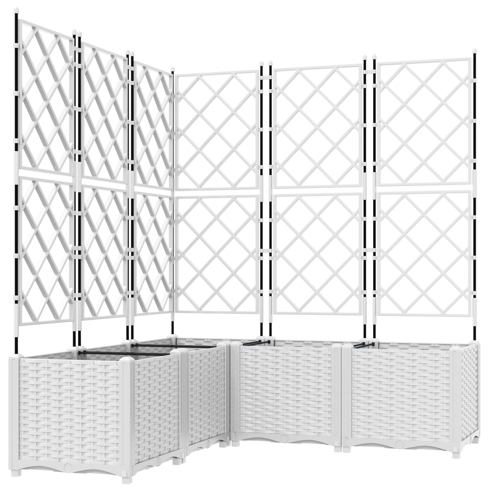 Garden Planter with Trellis 5 pcs White 120x120x143 cm - Image 2