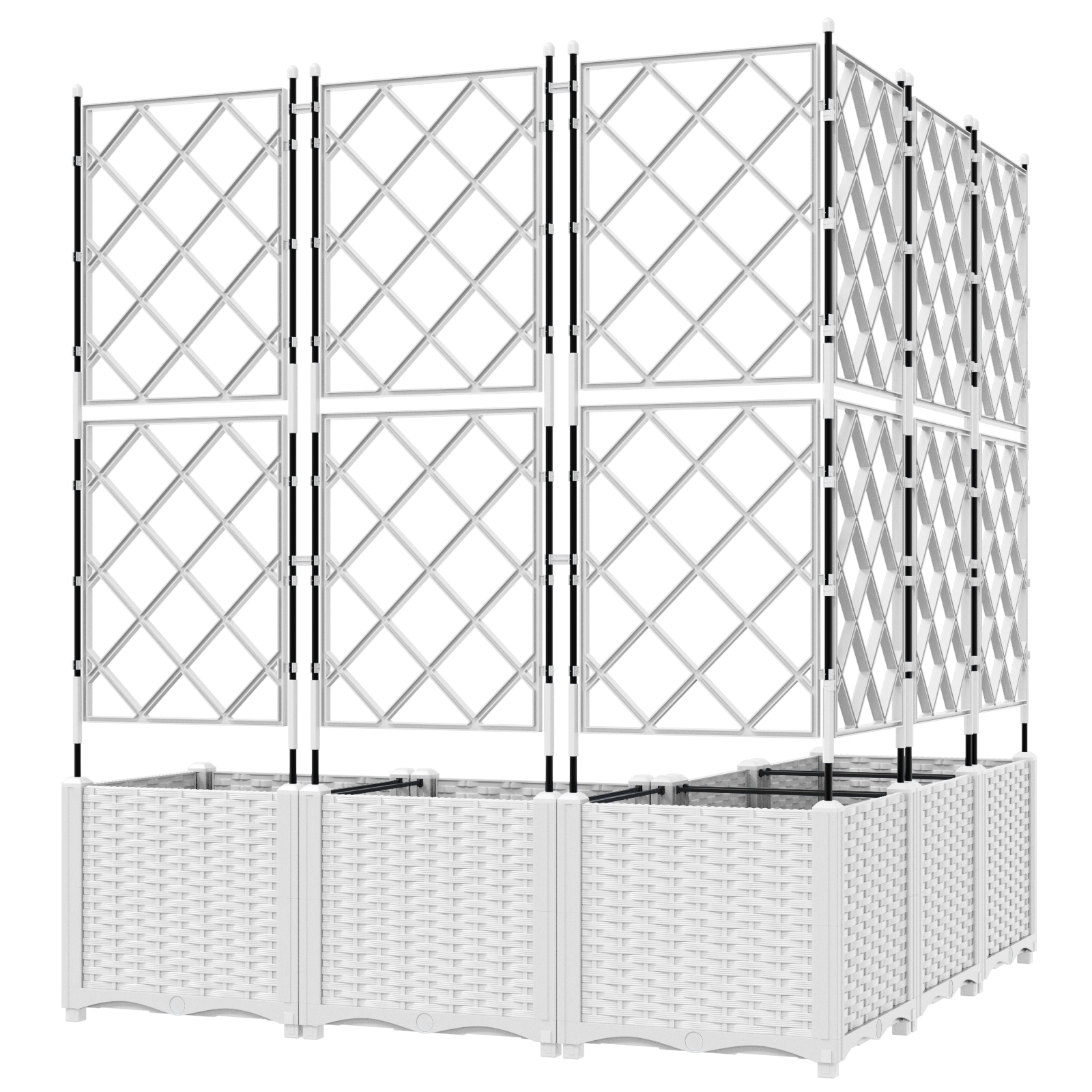 Garden Planter with Trellis 5 pcs White 120x120x143 cm - Image 6