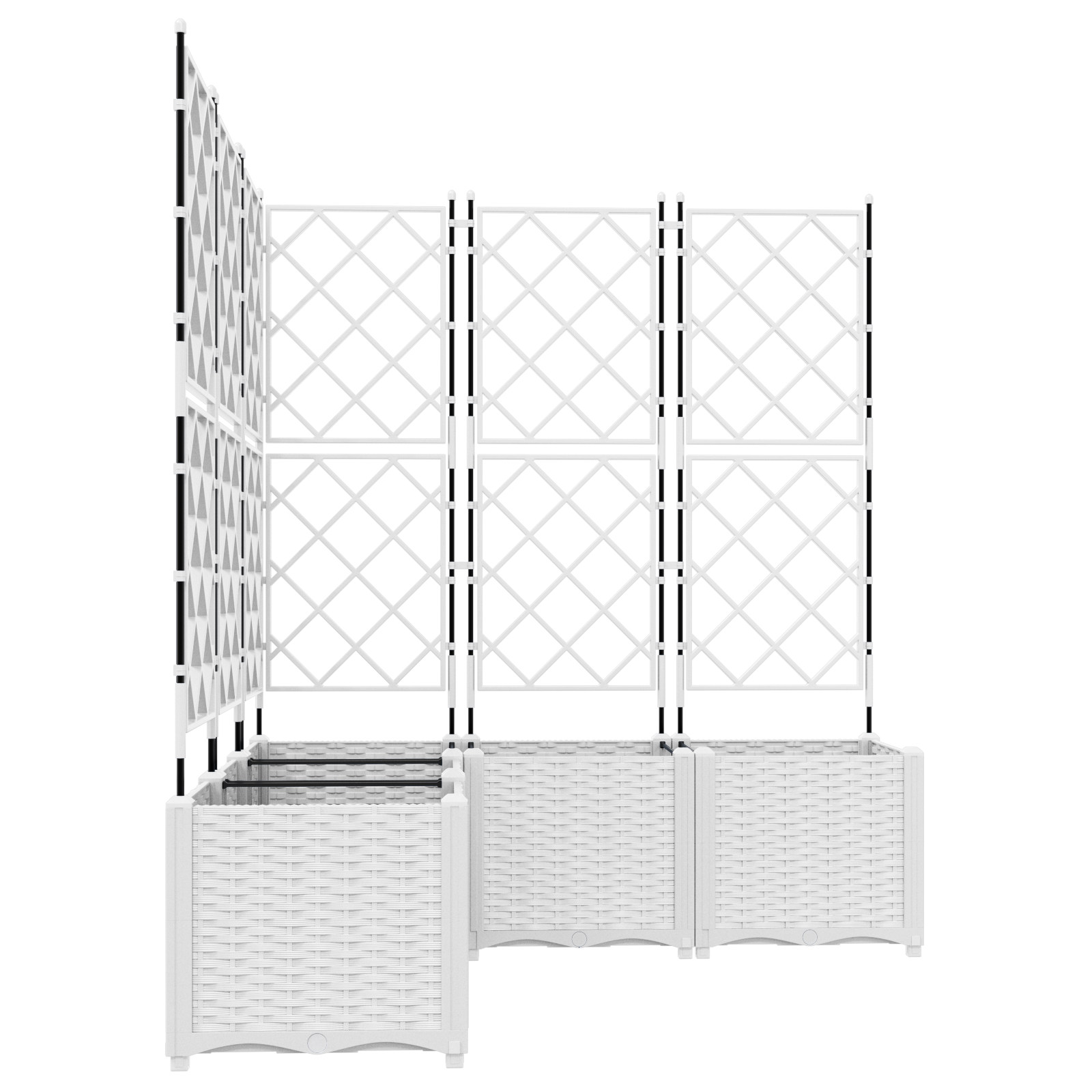 Garden Planter with Trellis 5 pcs White 120x120x143 cm - Image 5