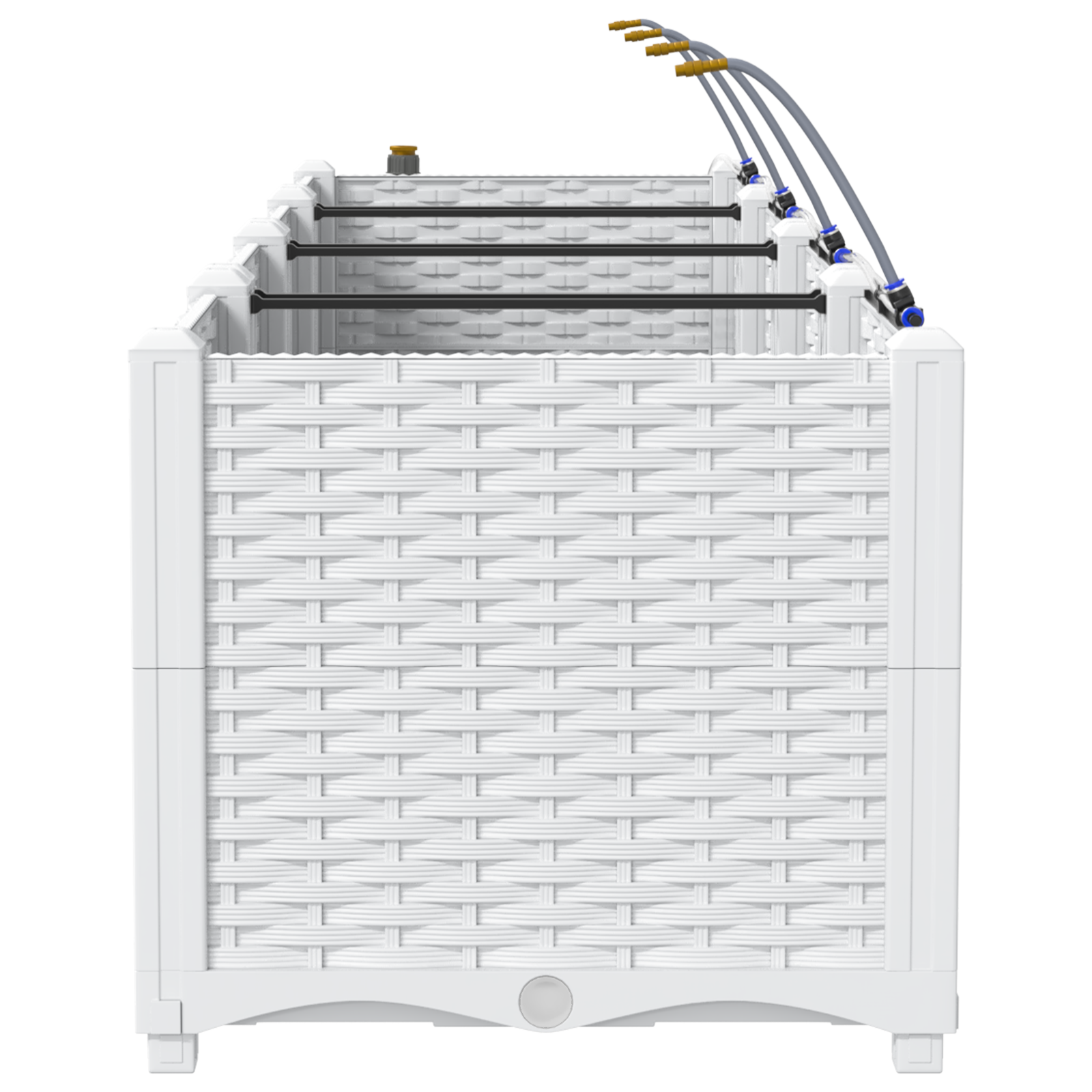 Garden Planters with Water Irrigation System 3 pcs White - Image 6