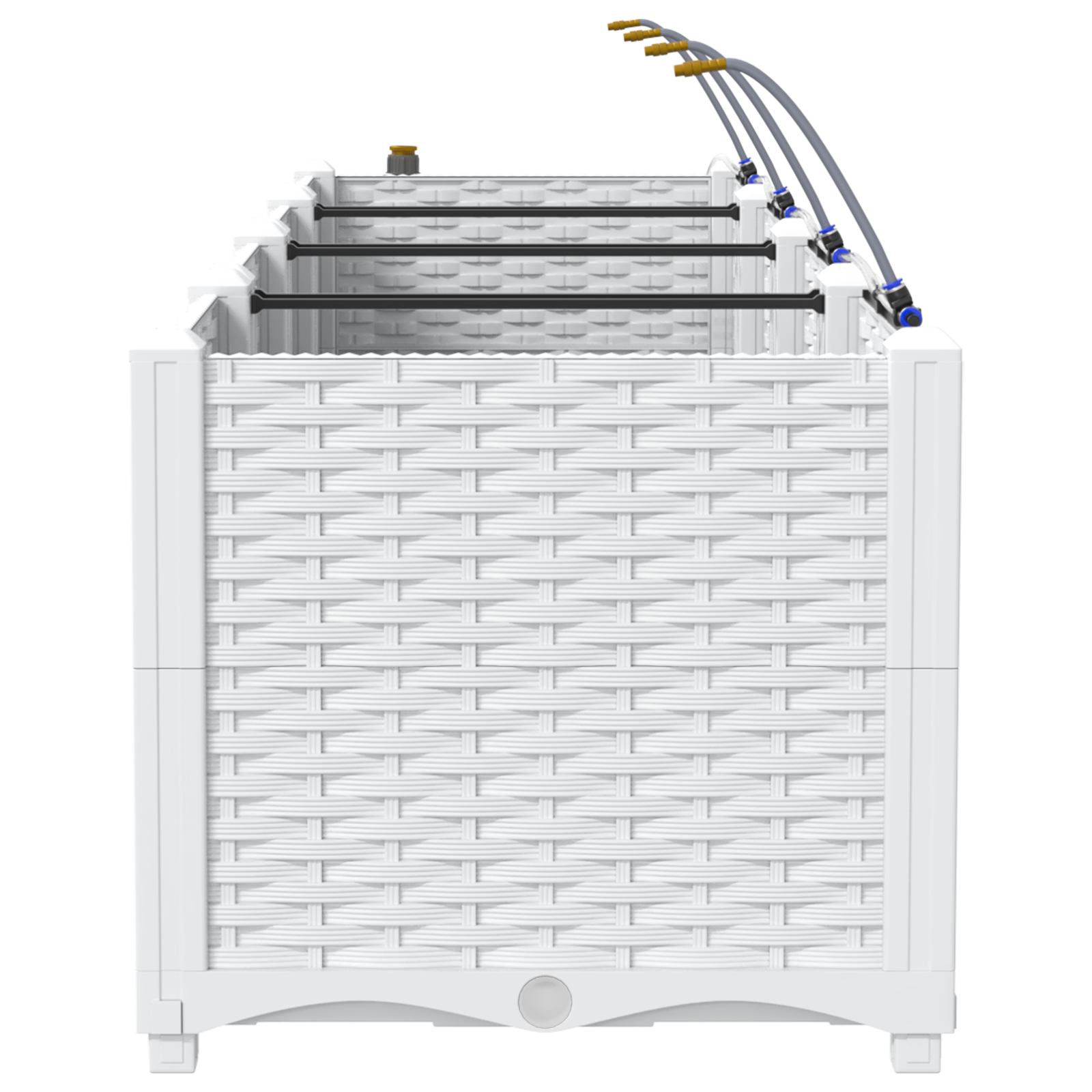 Garden Planters with Water Irrigation System 4 pcs White - Image 6