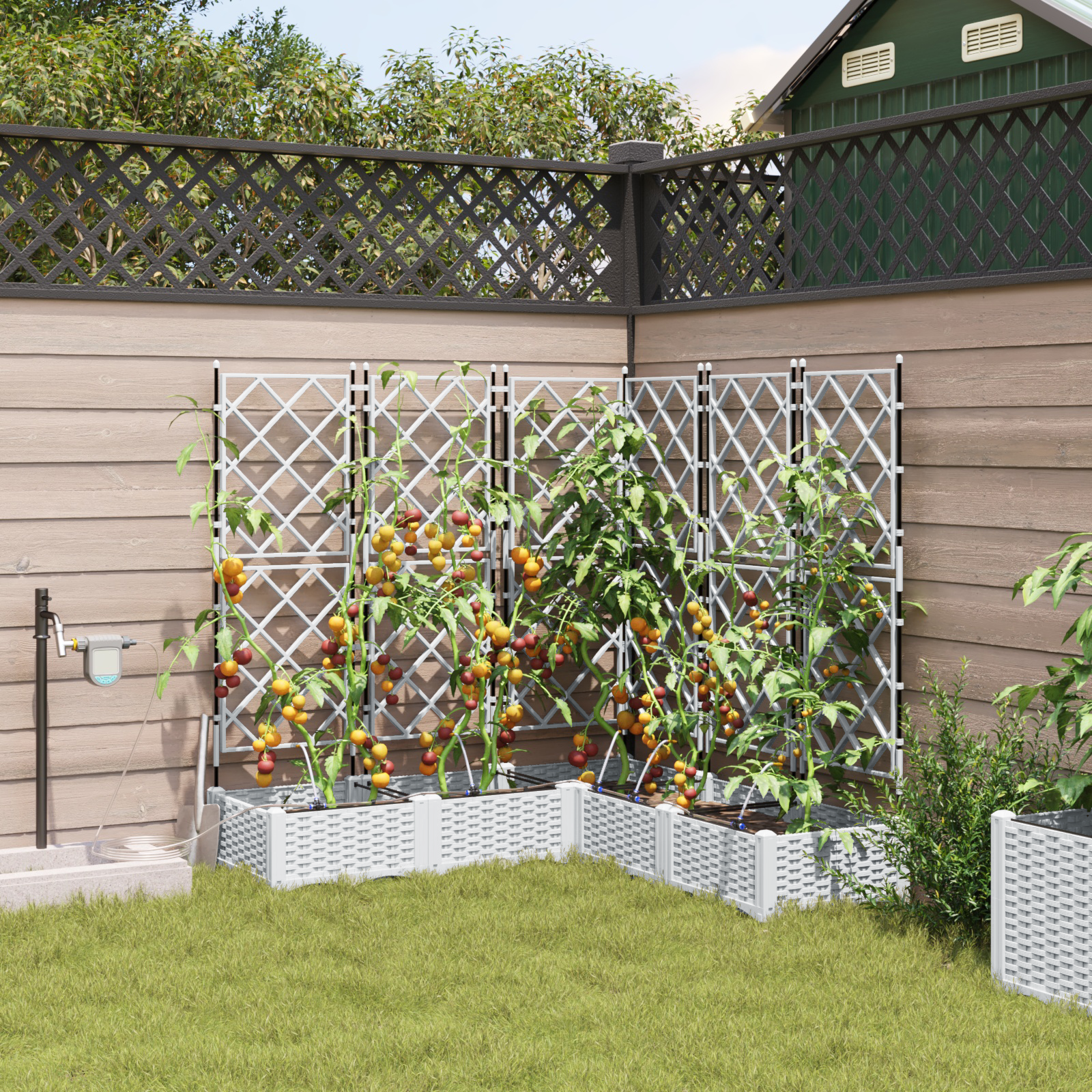 Tuinplanten met Water Irrigatiesysteem 5 stuks Wit