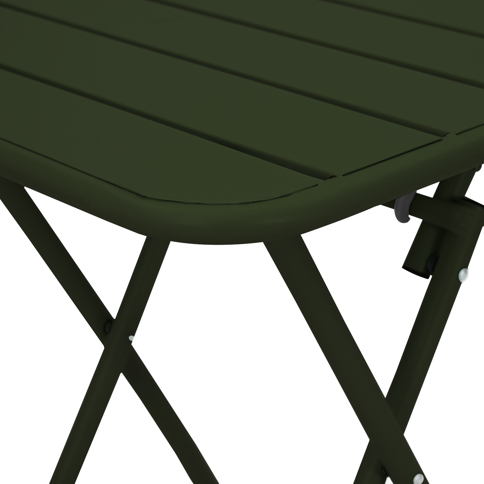 Dark Green Folding Garden Table 55x55x73 cm - Steel - Image 7