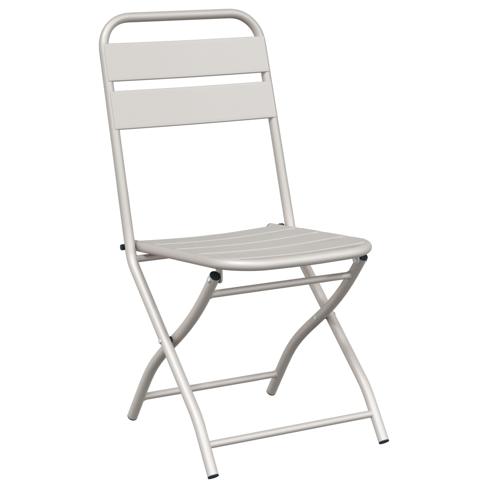 3-Piece Folding Bistro Set in Beige Steel - Image 5