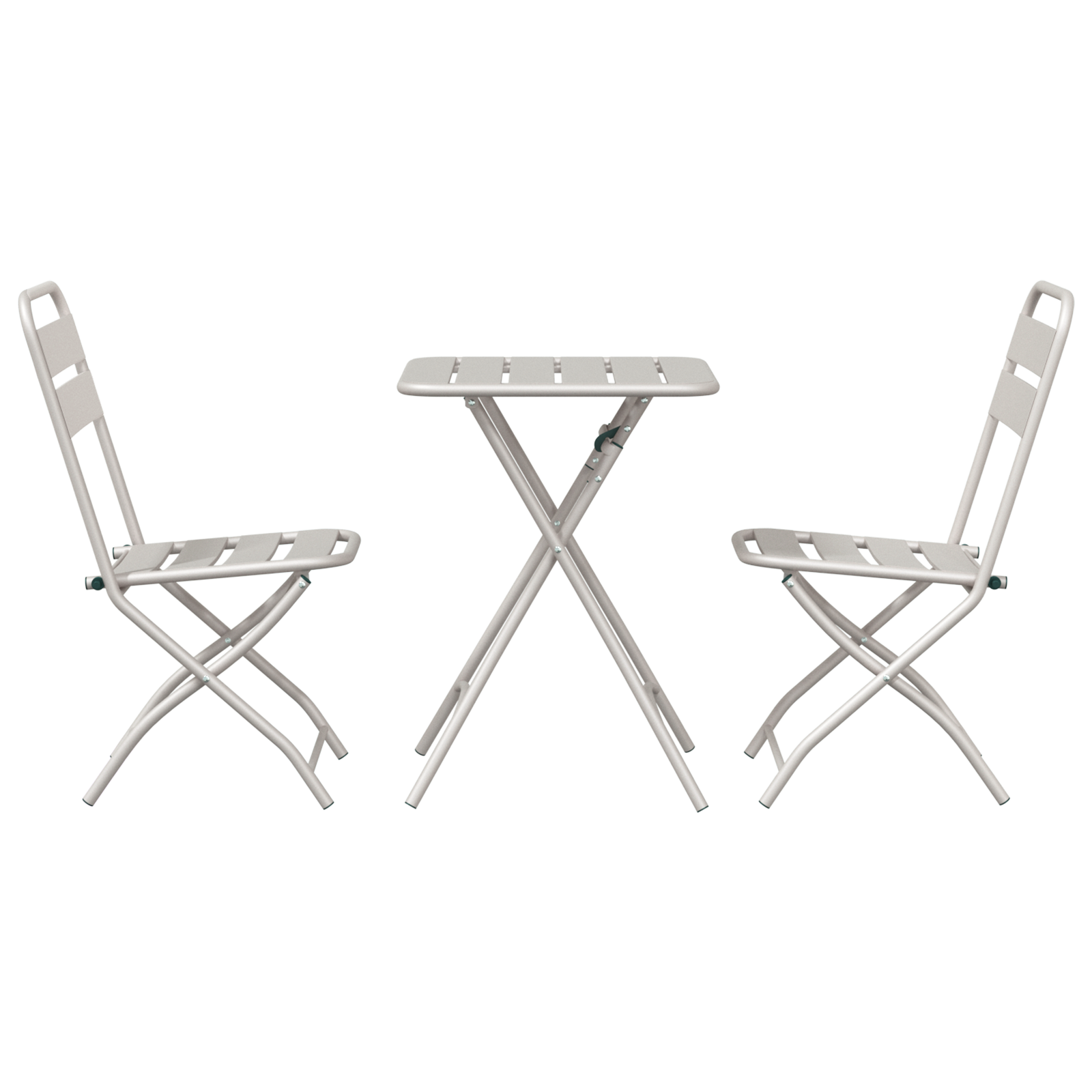 3-Piece Folding Bistro Set in Beige Steel - Image 7