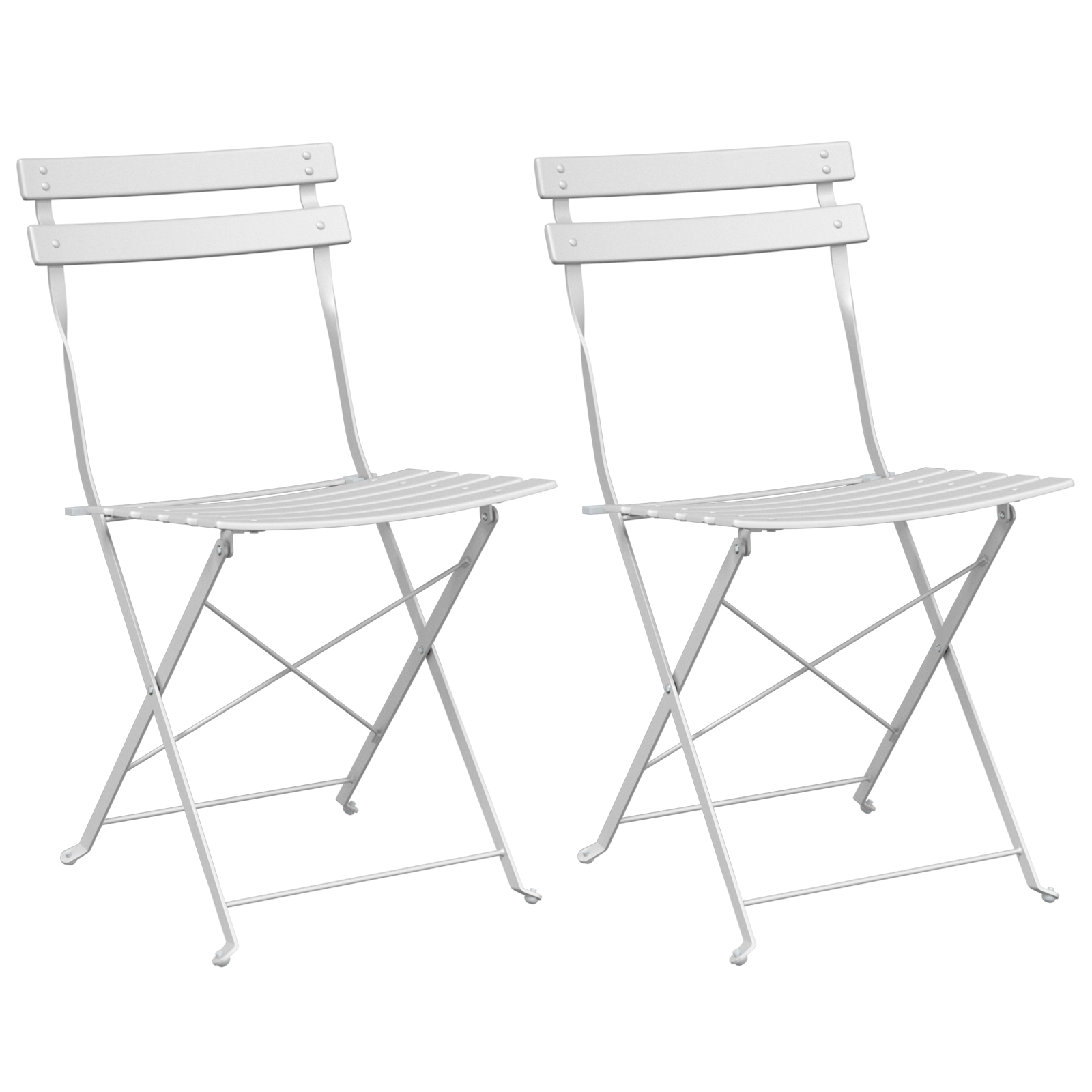 Outdoor Chairs Cool White Metal Standard Foldable Patio Chairs - Image 2